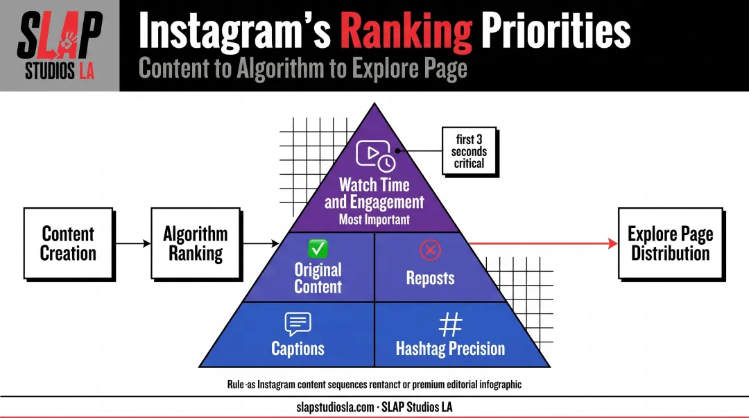 Instagram algorithm ranking factors watch time engagement originality