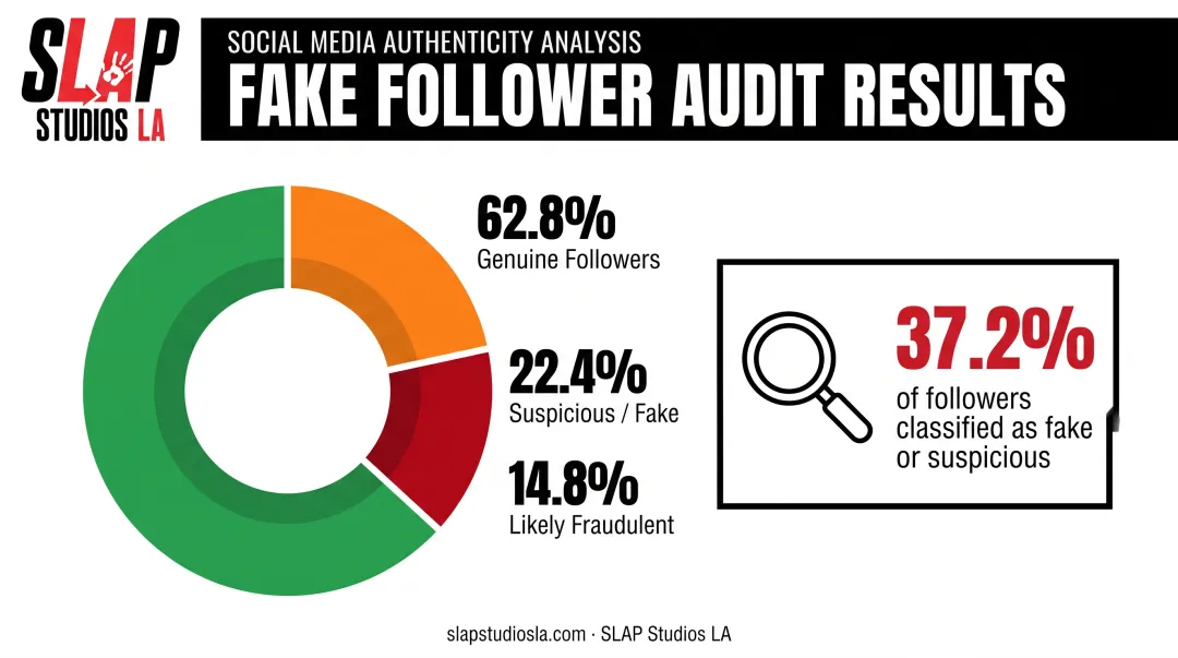 Fake follower statistics breakdown in influencer engagement audits