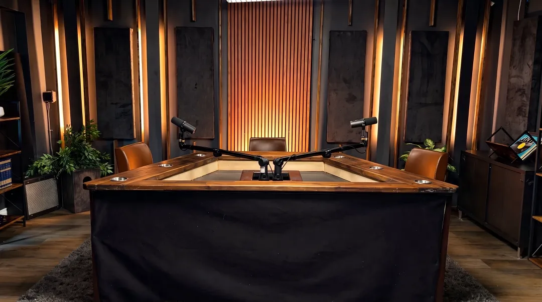 Premium studio setup with multi-camera rig and professional lighting equipment