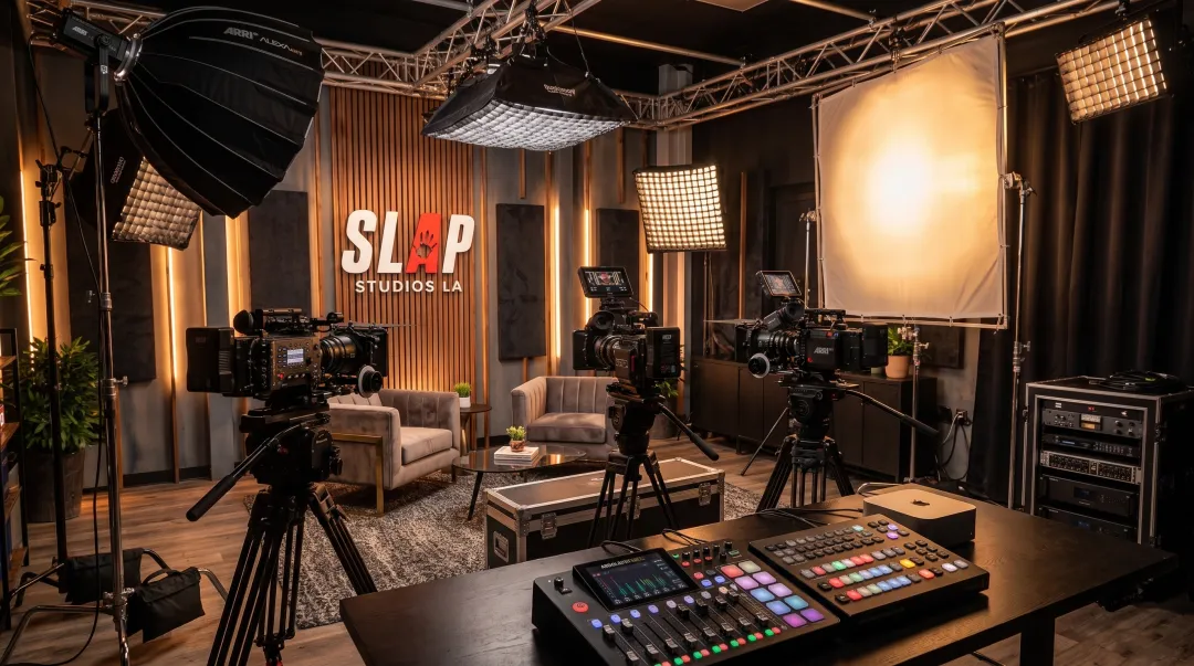 SLAP Studios LA production room with multi-camera cinema setup
