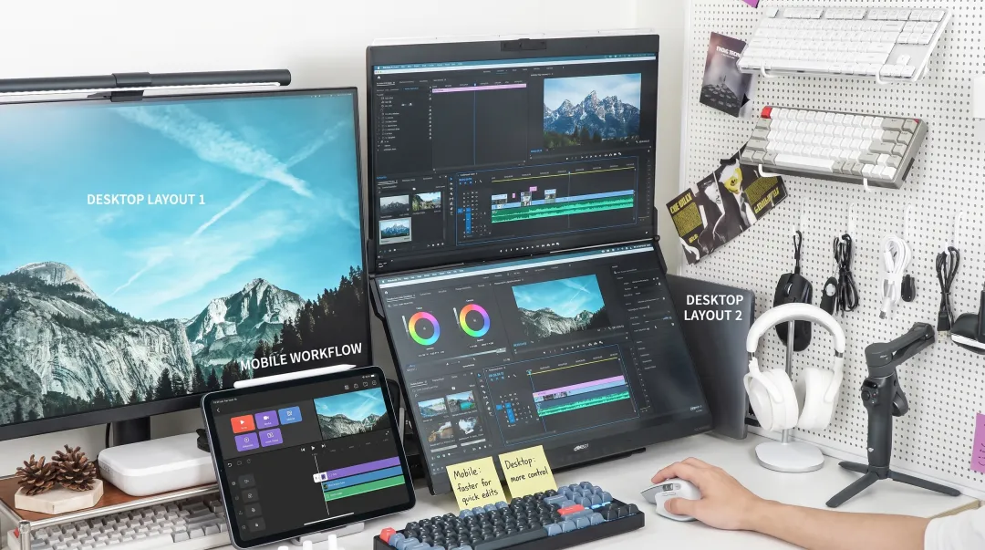 Video editor comparing CapCut DaVinci Resolve and Premiere Pro interfaces