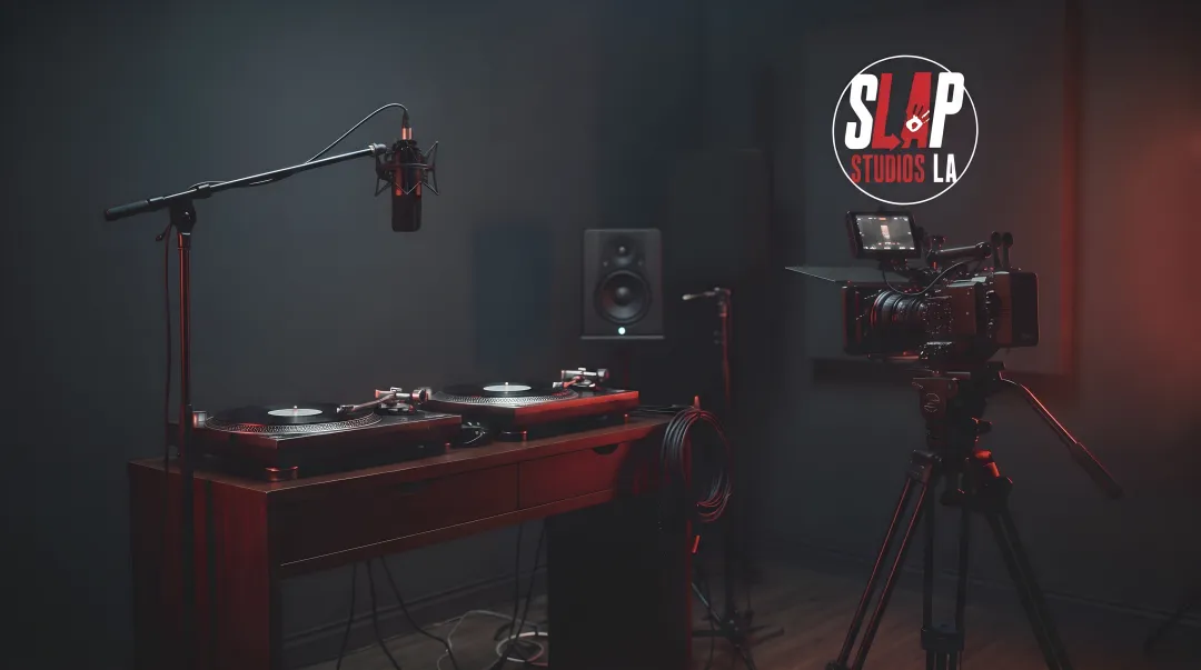 SLAP Studios LA equipment lineup with cameras lighting and microphones
