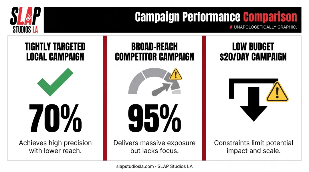 Optimization score benchmarks compared across campaign budget and targeting types