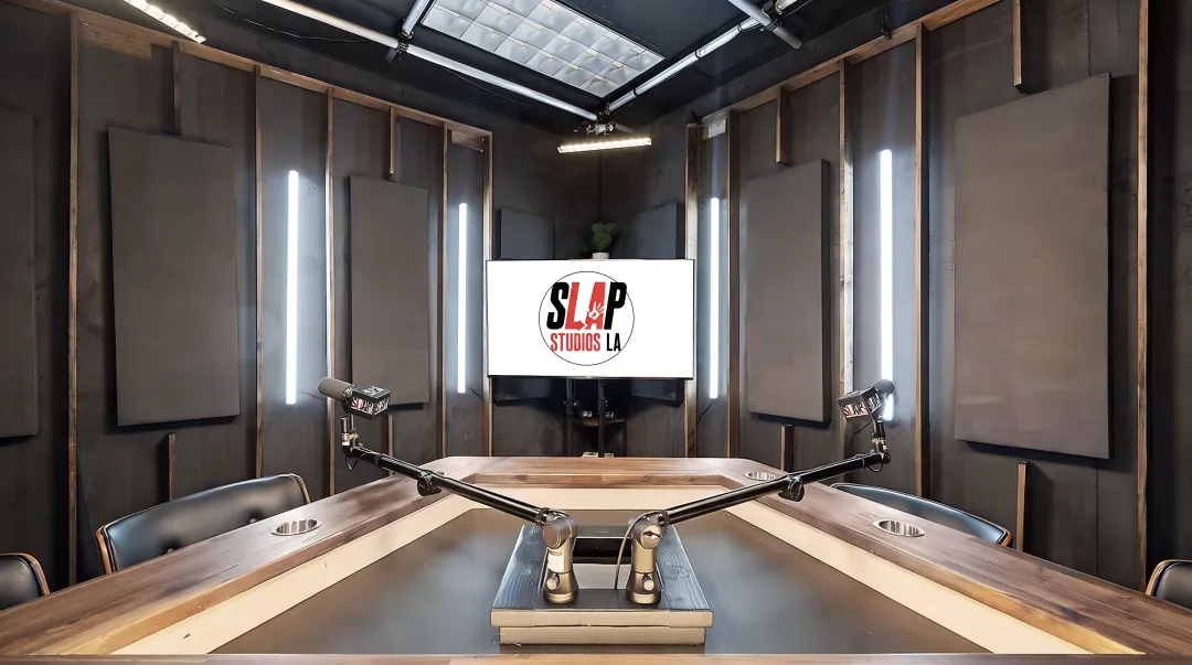 Multi-camera podcast studio setup at SLAP Studios LA West Hollywood