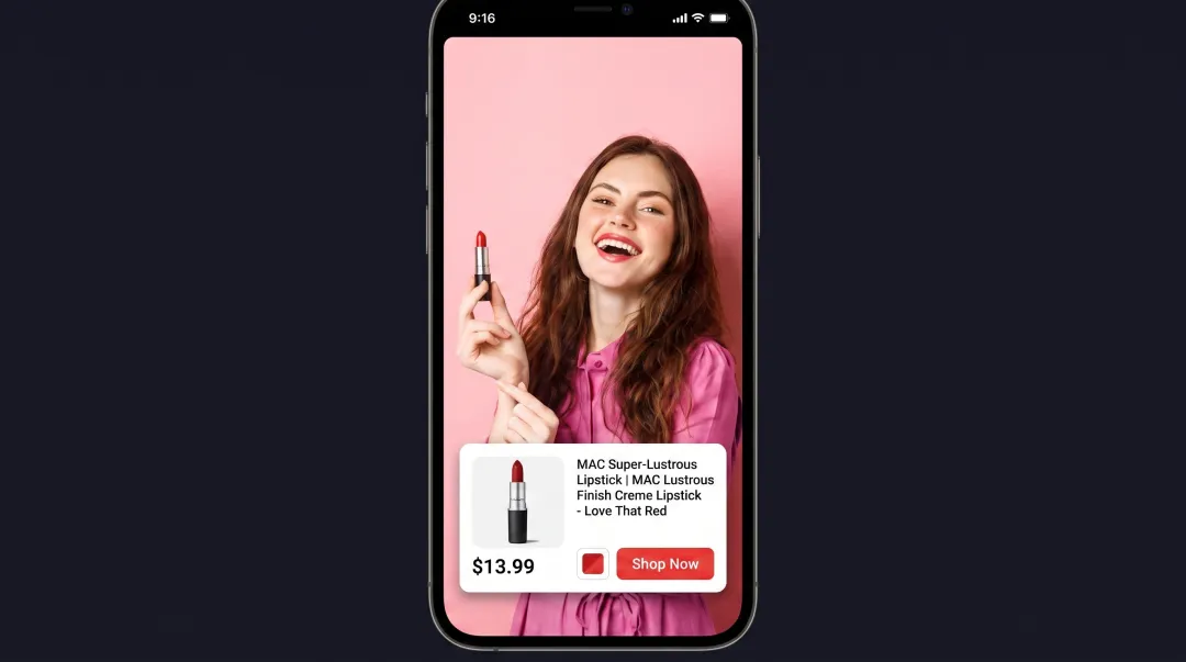 TikTok Shop shoppable video interface with clickable product tags