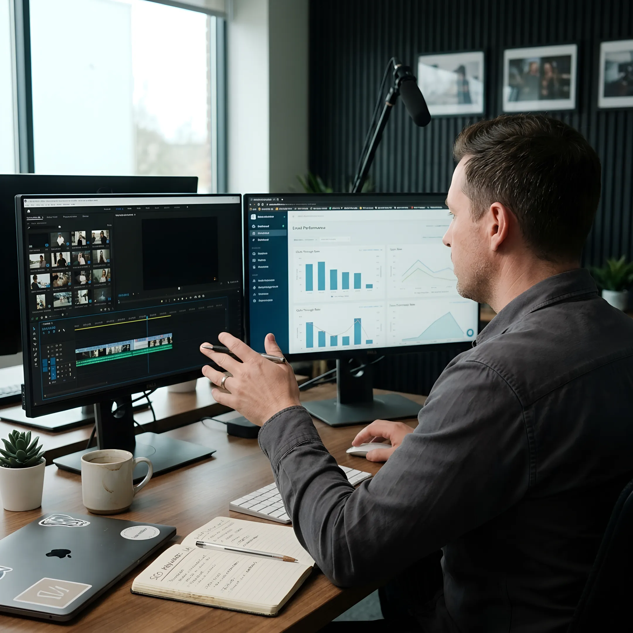 Marketer reviewing content and campaign performance