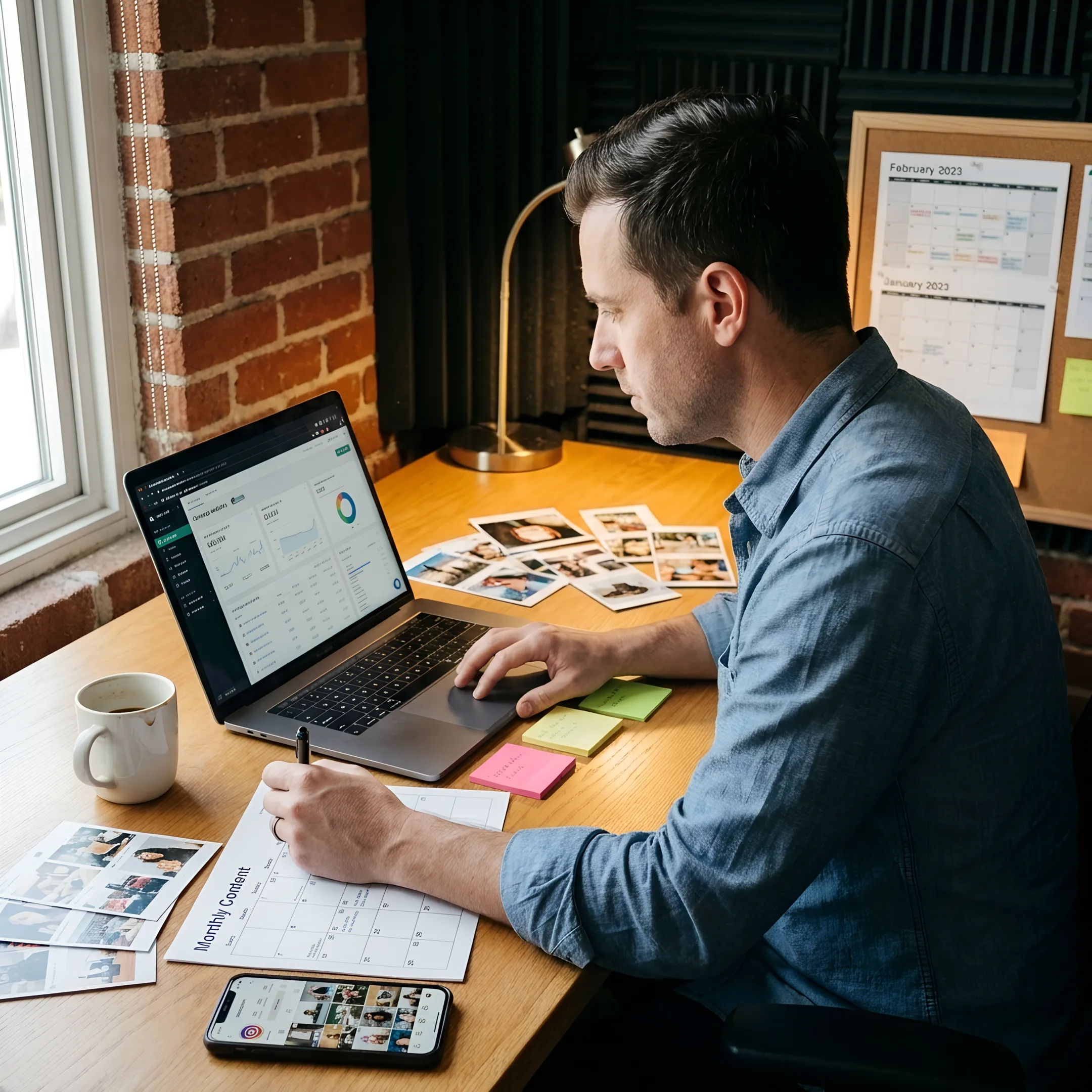 Marketing strategist reviewing a content growth plan