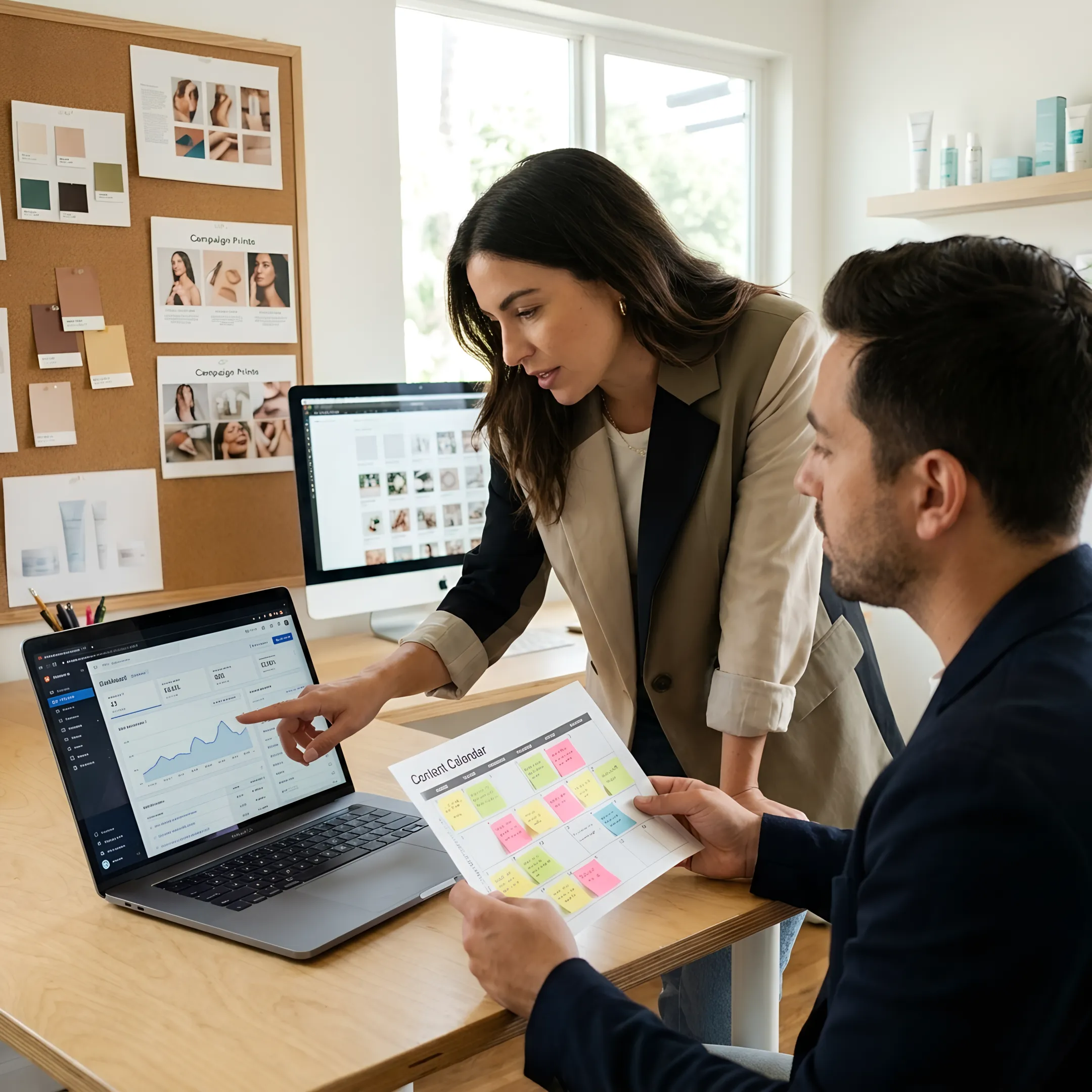 Marketing team planning a digital campaign