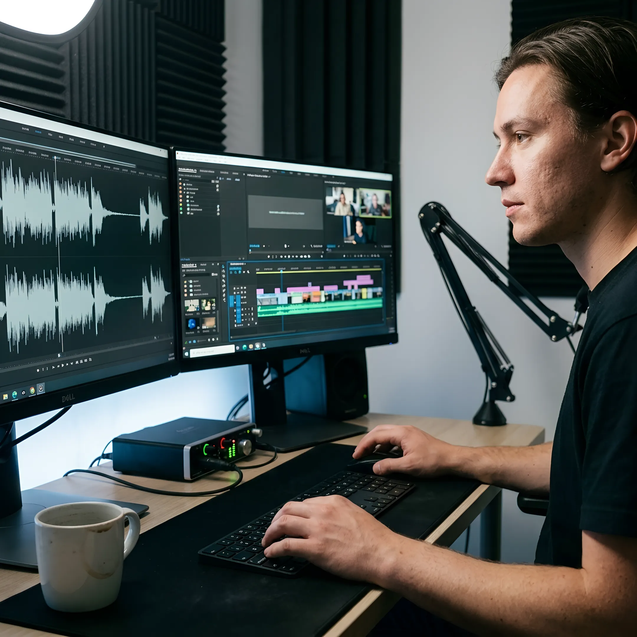 Editor refining a podcast episode