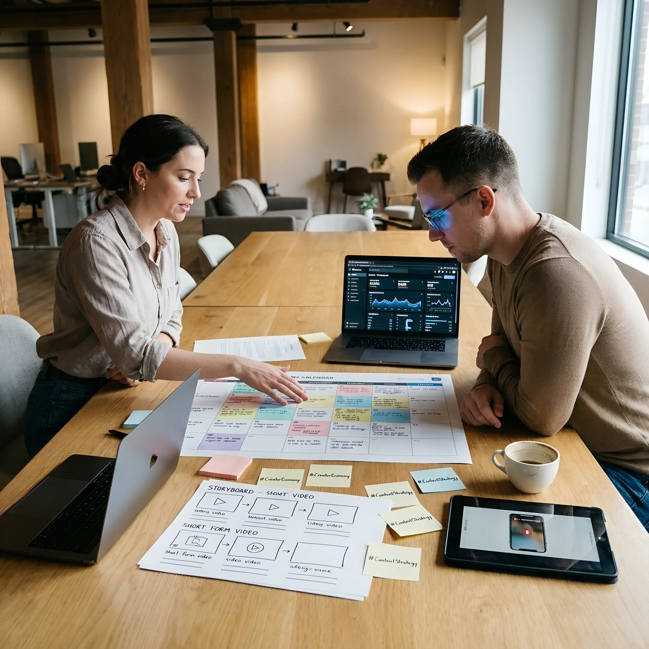 Marketing team planning a social media campaign