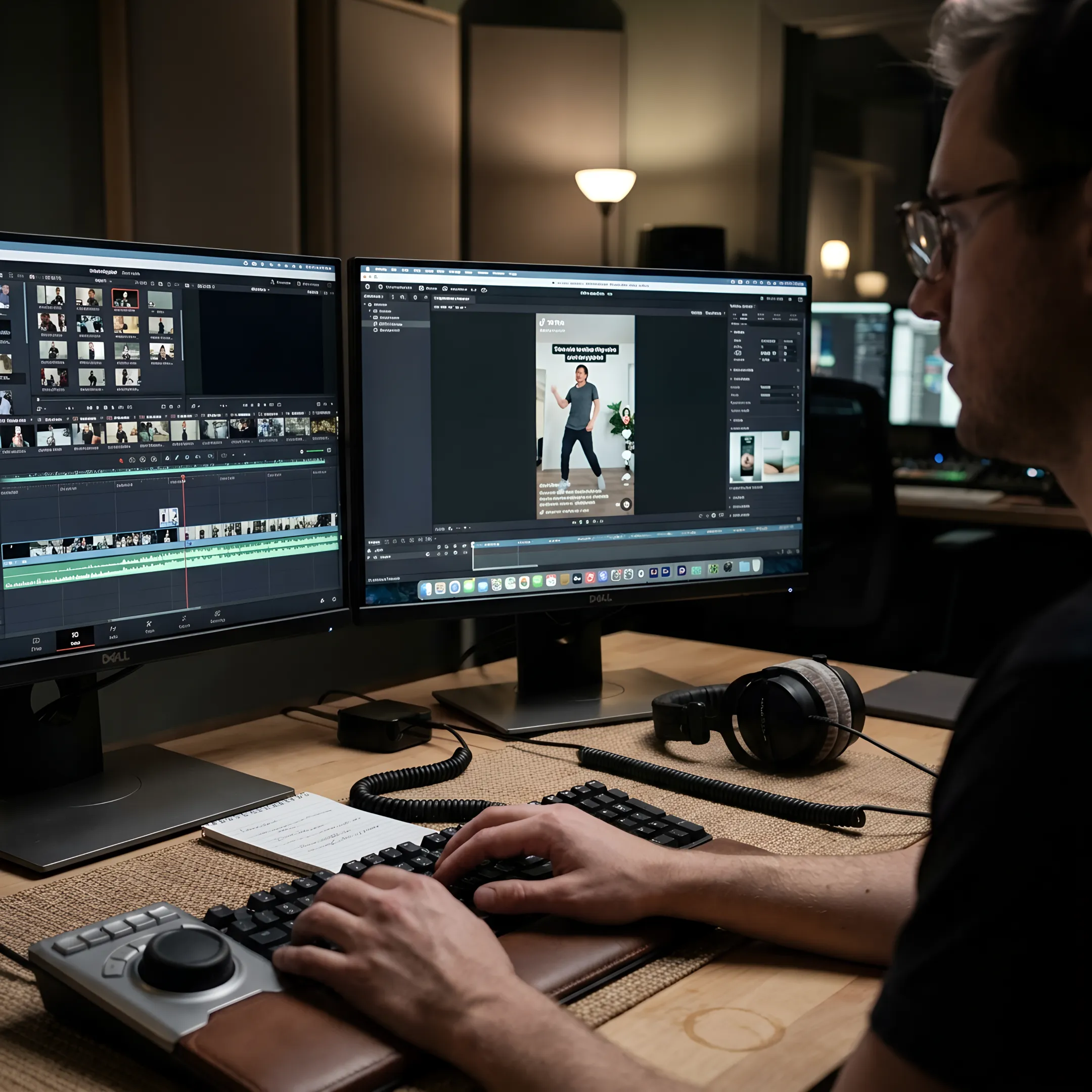 Editor refining a branded TikTok video