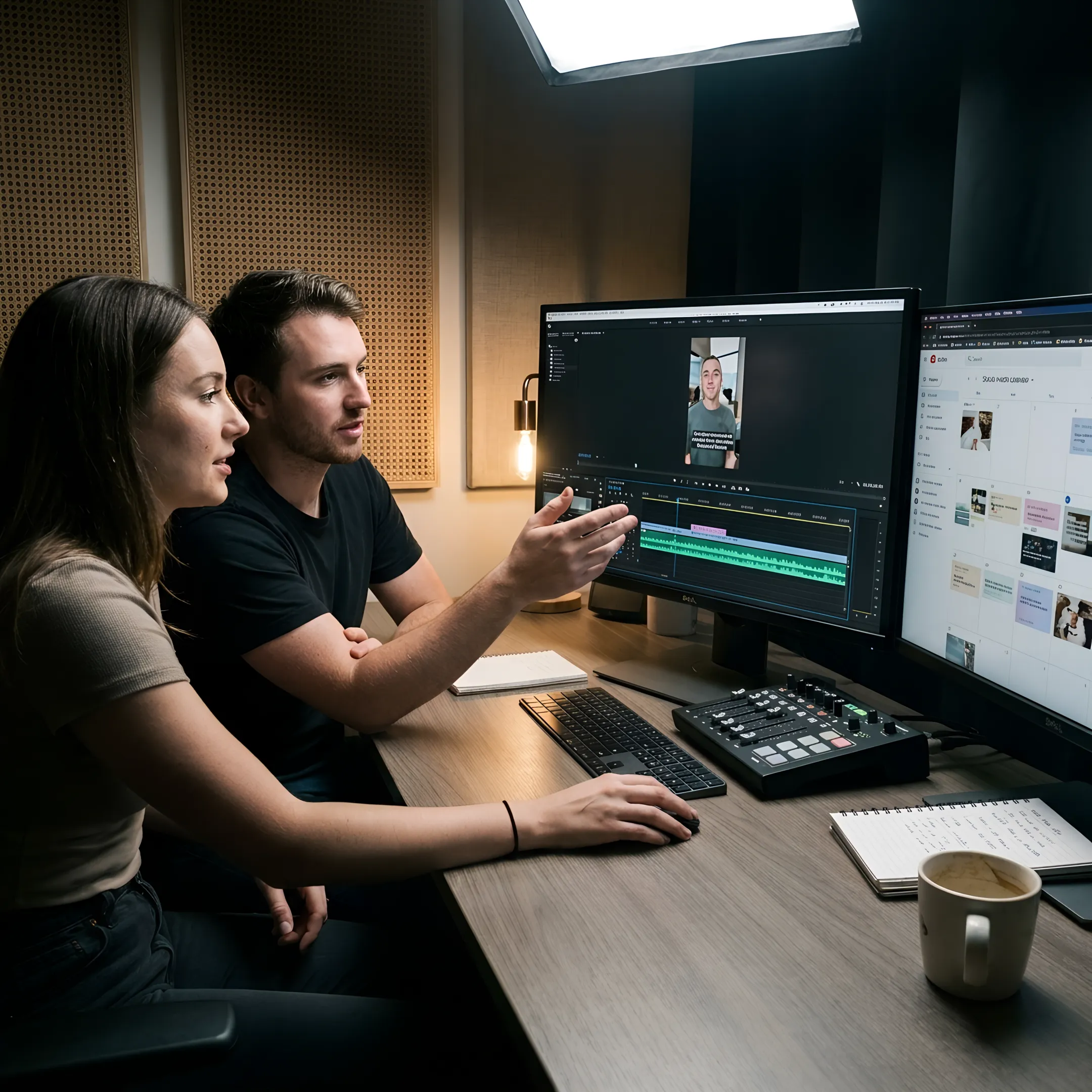 Team editing branded short-form video