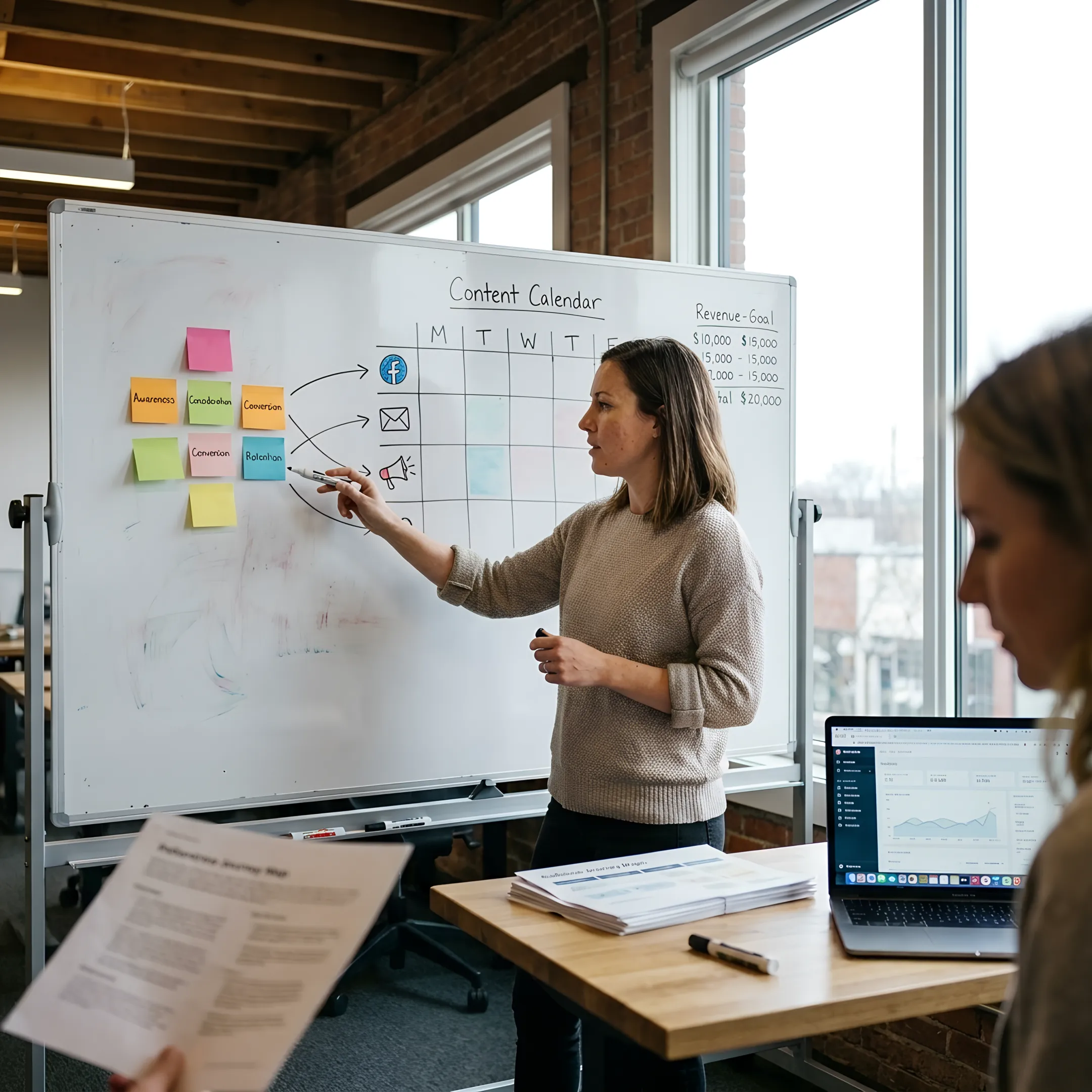 Strategist planning a content marketing campaign