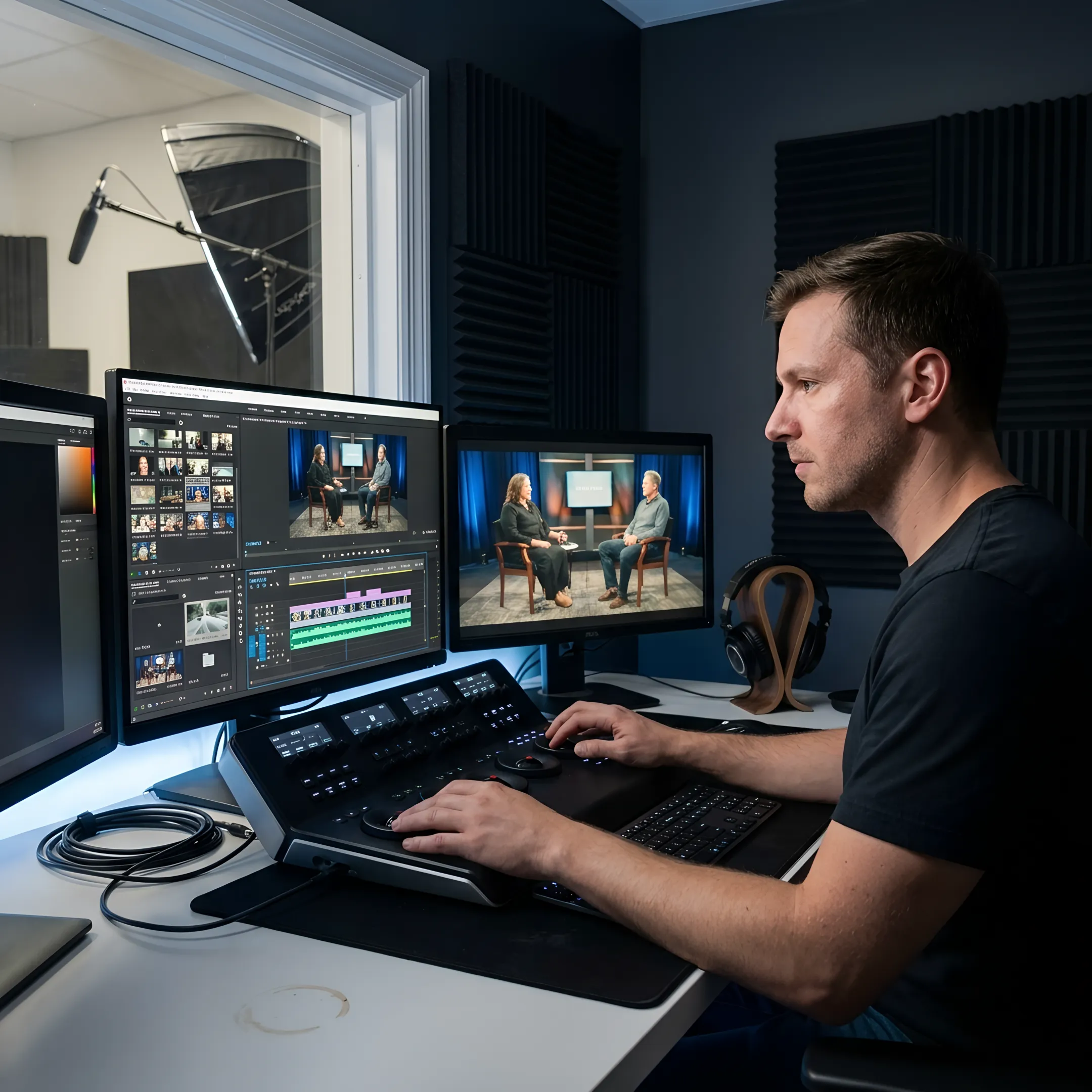 Editor refining branded video content
