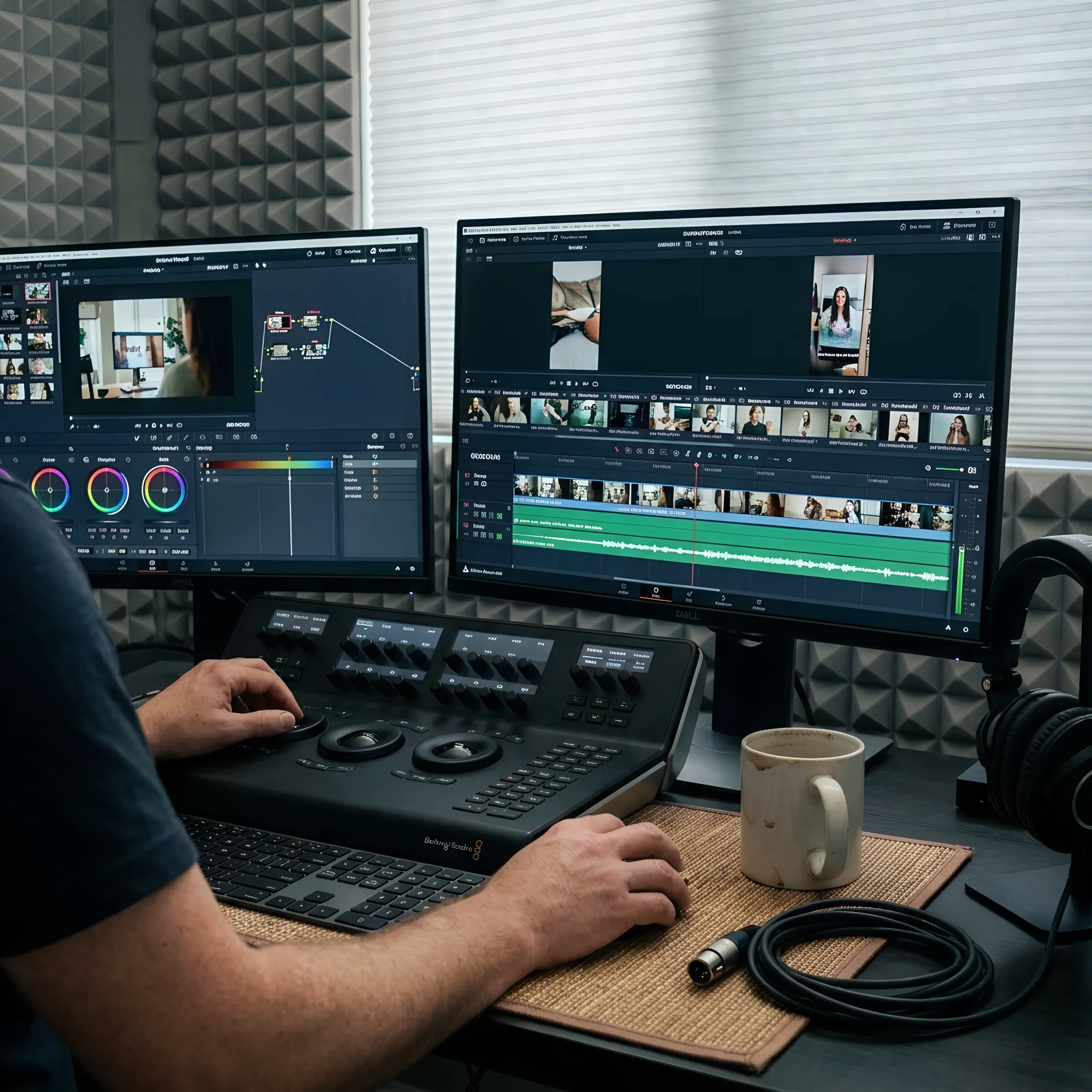 Video editor assembling a finished episode