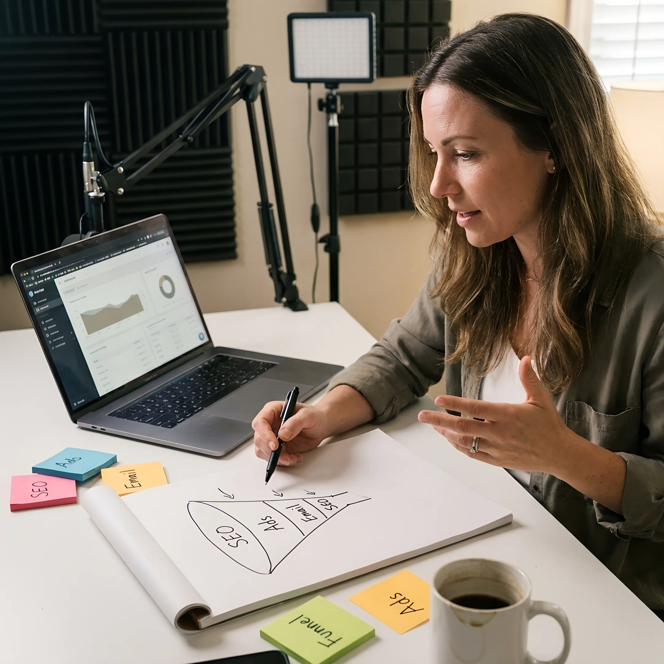 Consultant planning a digital marketing strategy