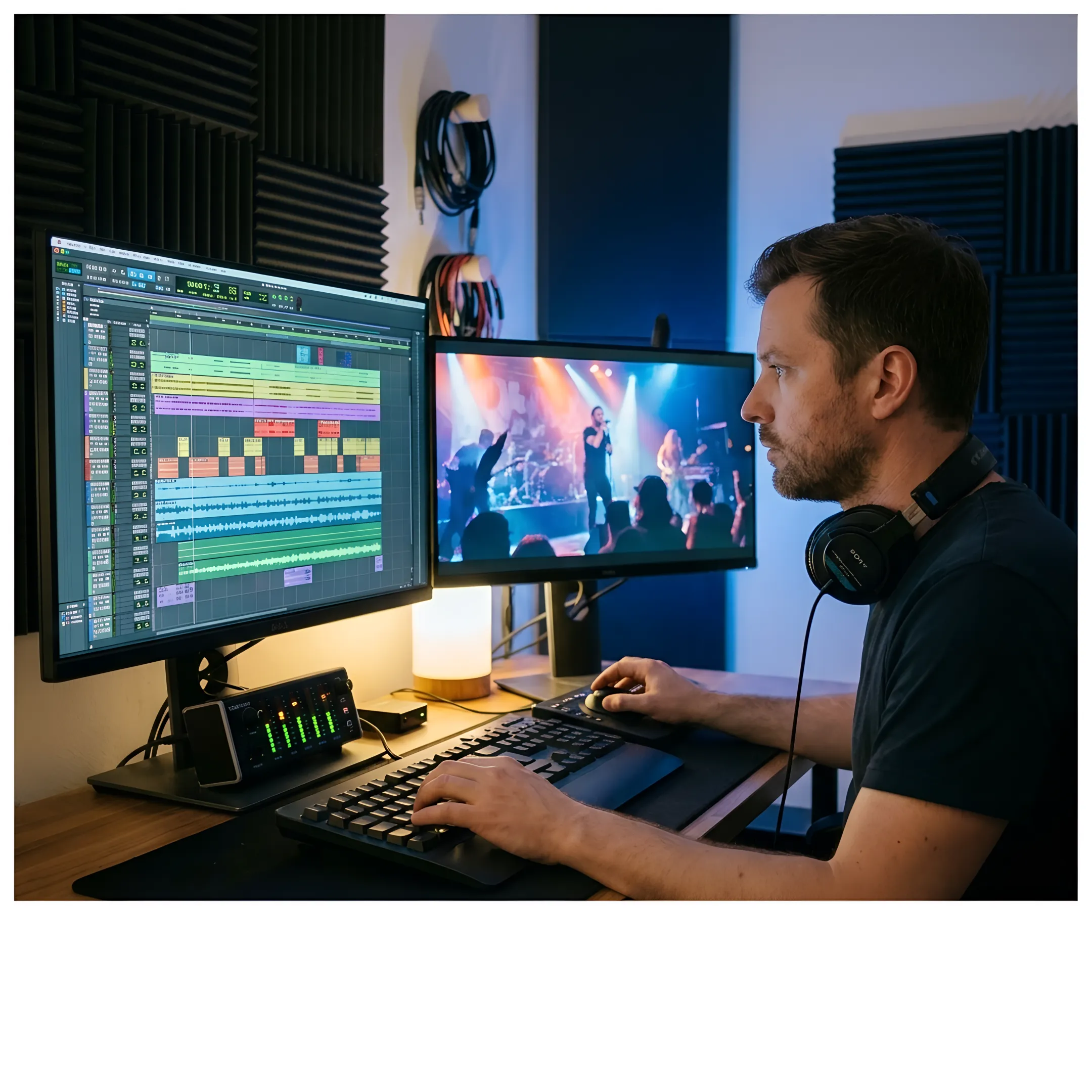 Editor refining a music performance video