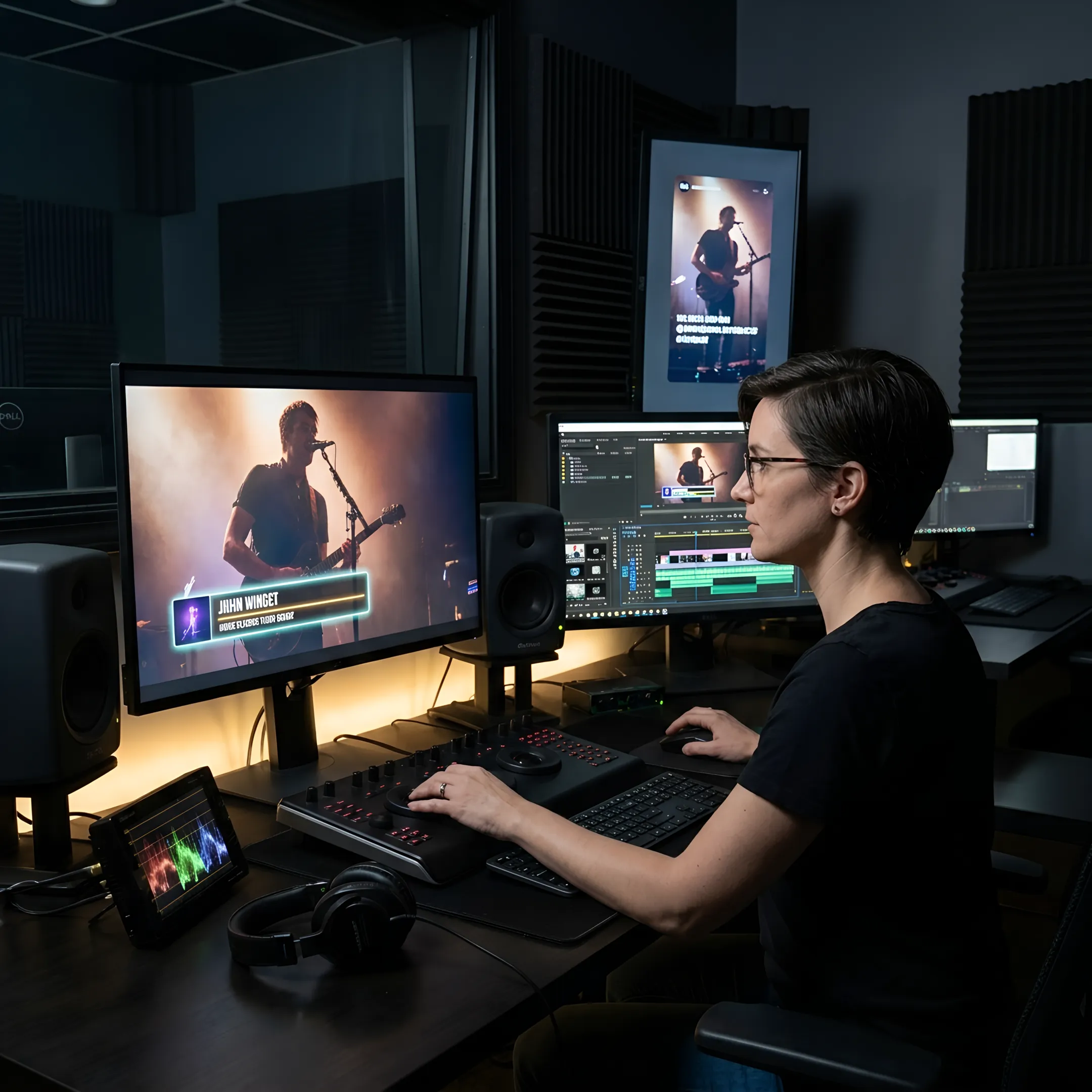 Music video post-production session