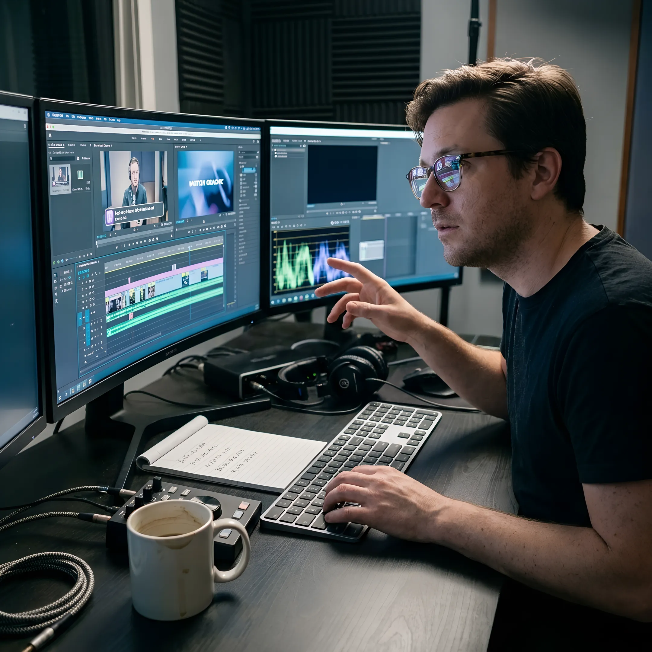 Producer and editor planning a content edit
