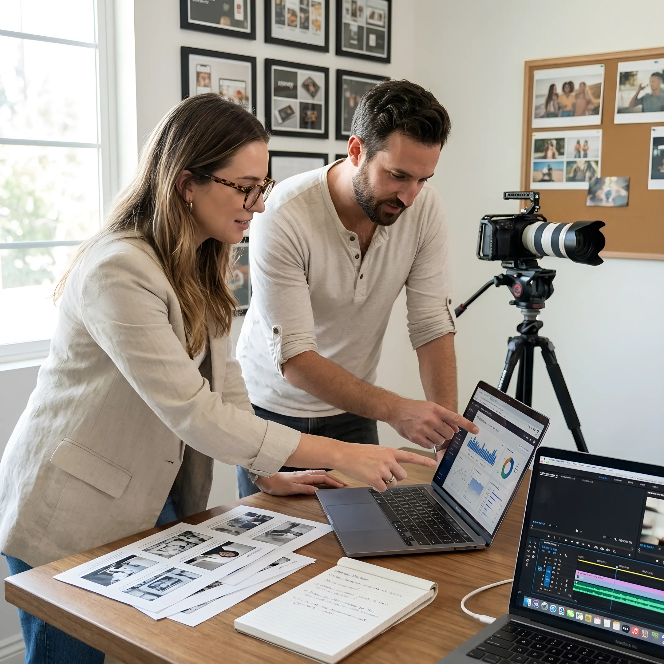Team planning a branded content campaign