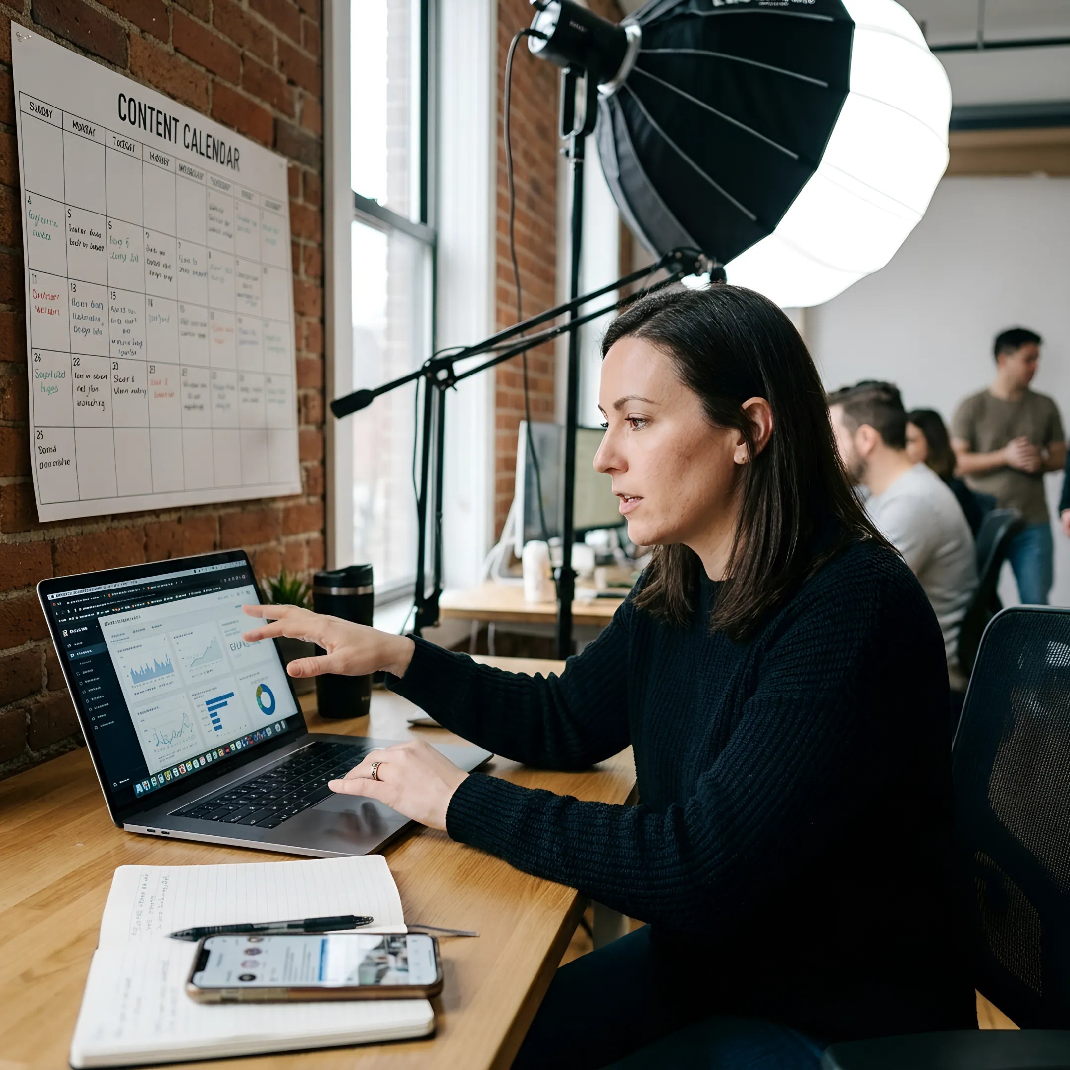 Marketing strategist reviewing a digital campaign