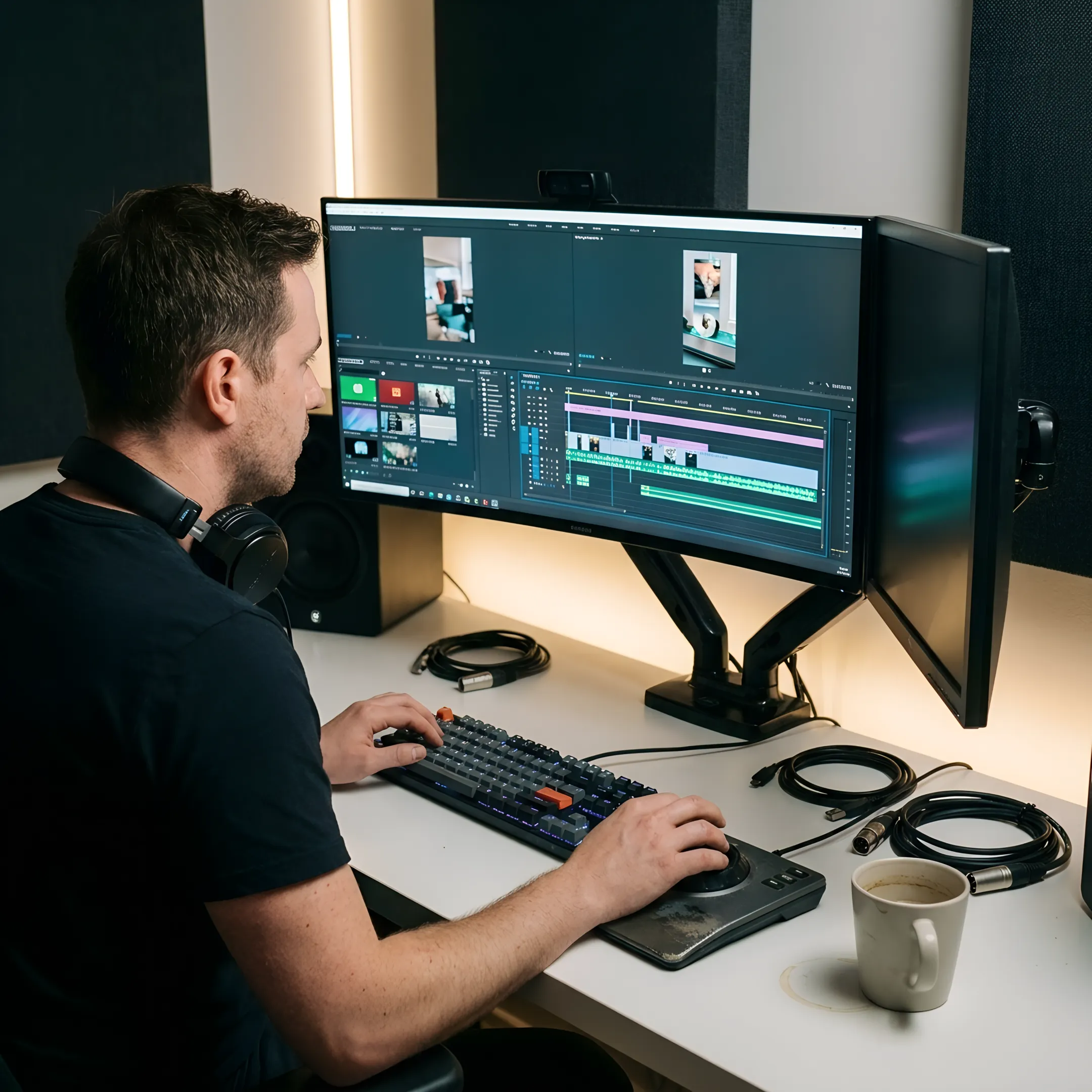 Producer editing short-form social videos