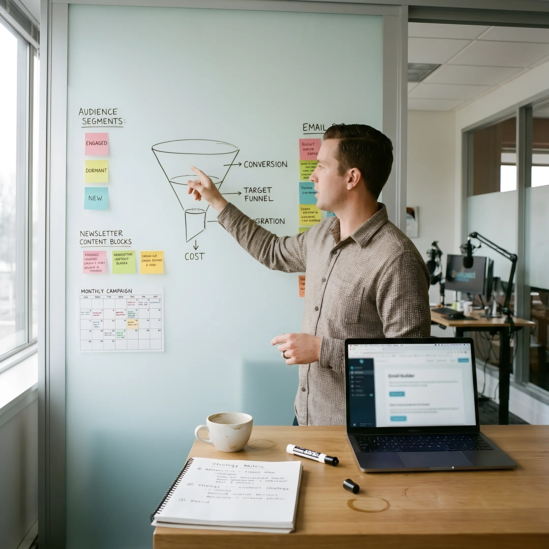 Email strategist planning a subscriber campaign