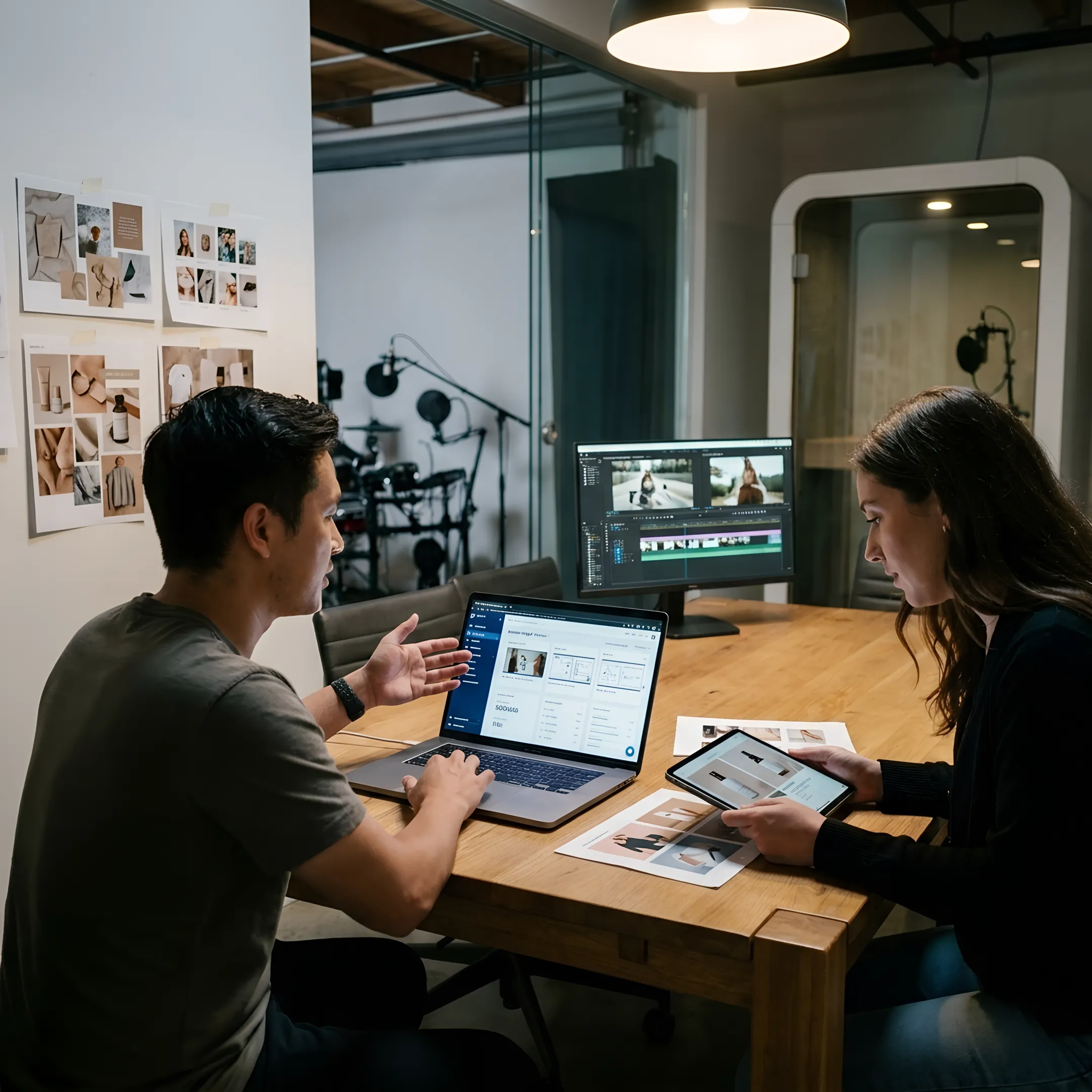 Marketing team reviewing an advertising campaign