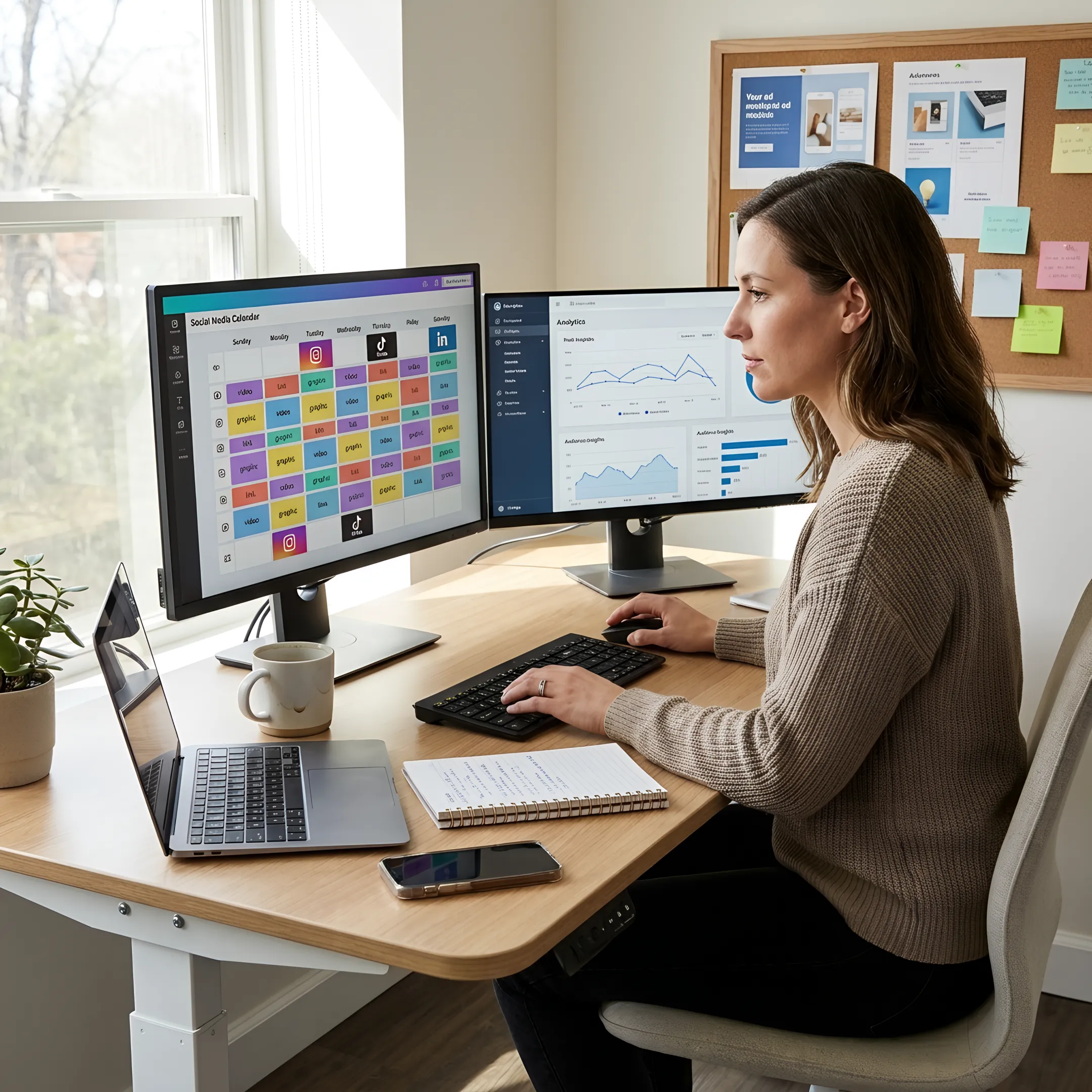 Content strategist planning a multi-platform campaign