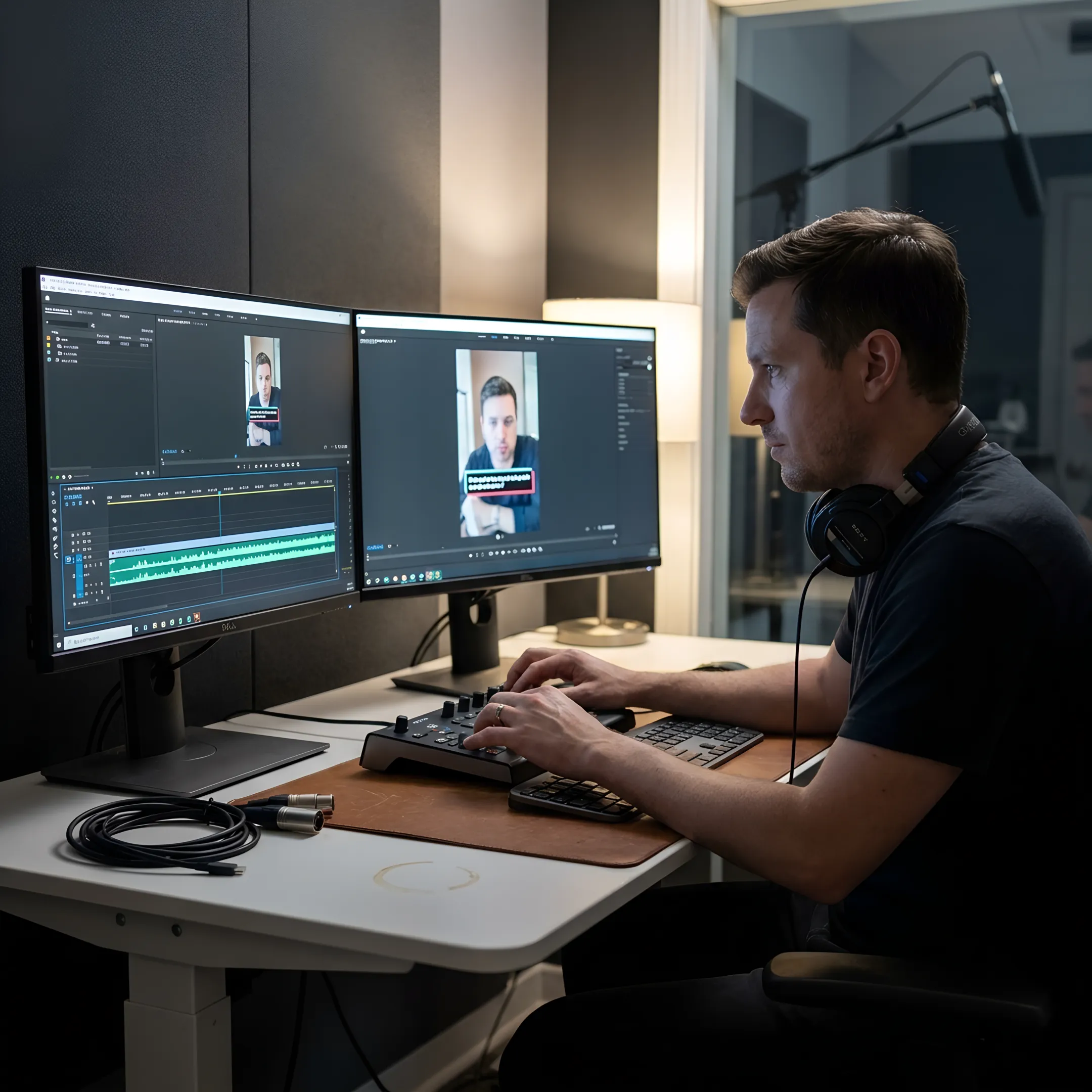 Editor creating short-form social video clips
