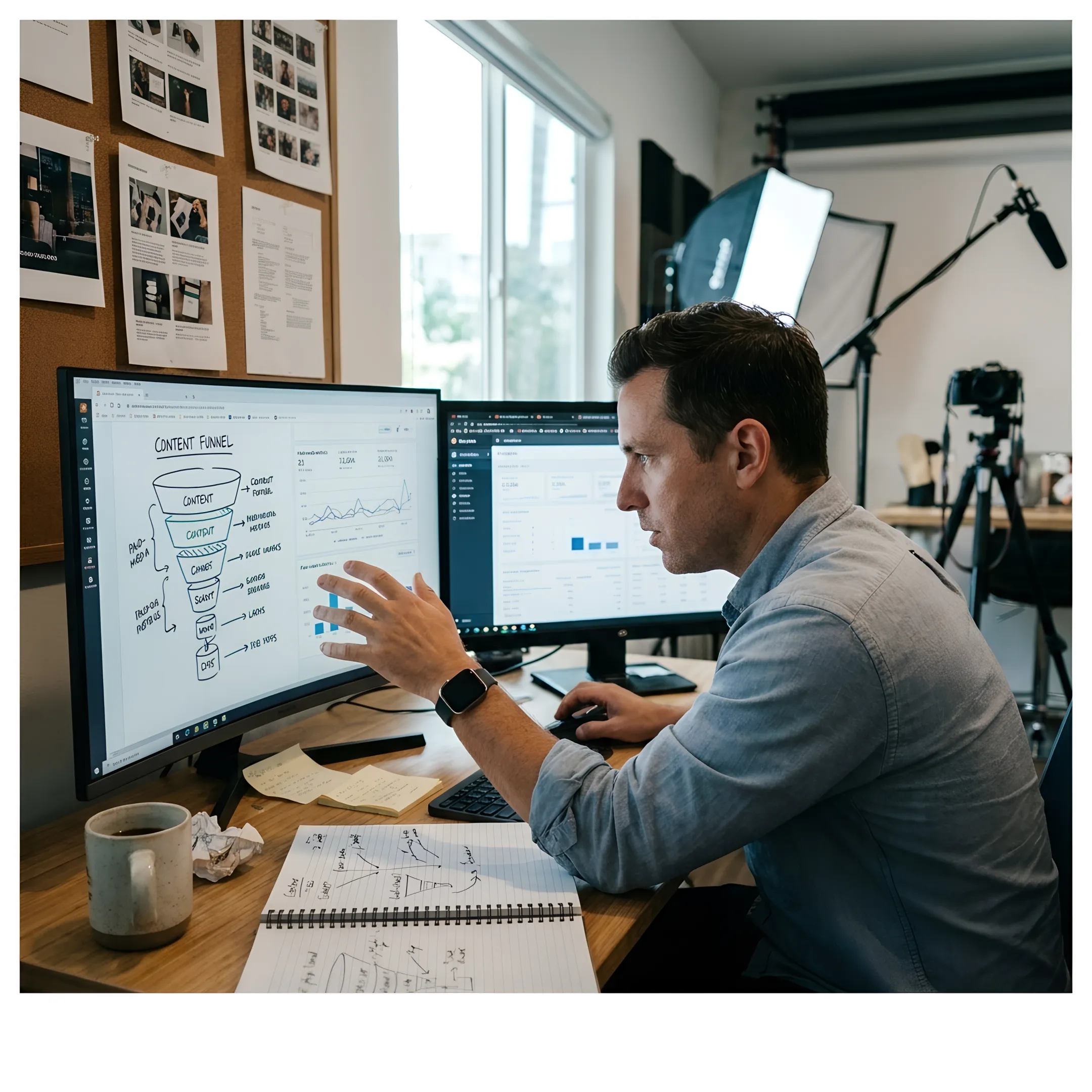 Strategist planning a digital content campaign