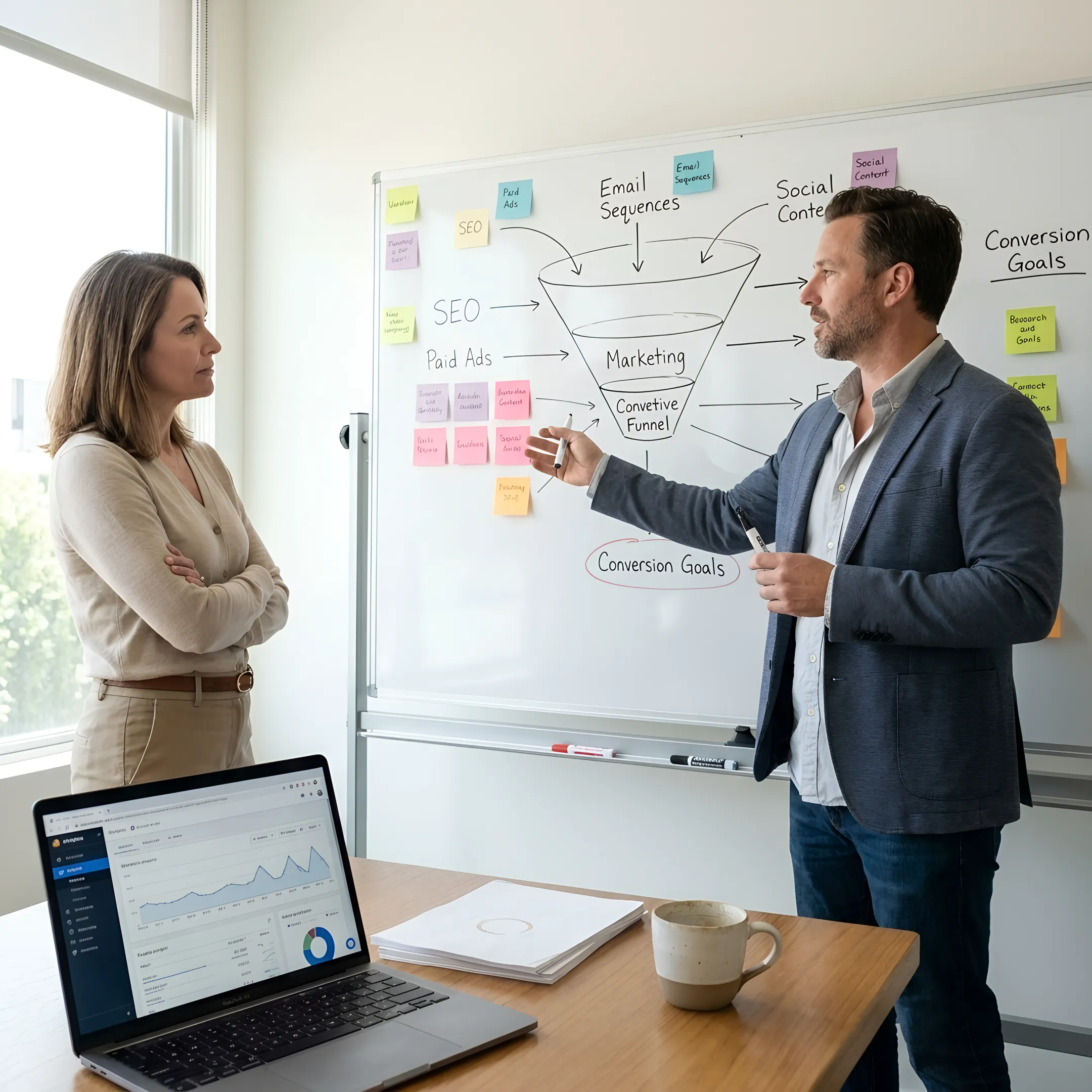 Marketing strategist planning an integrated campaign