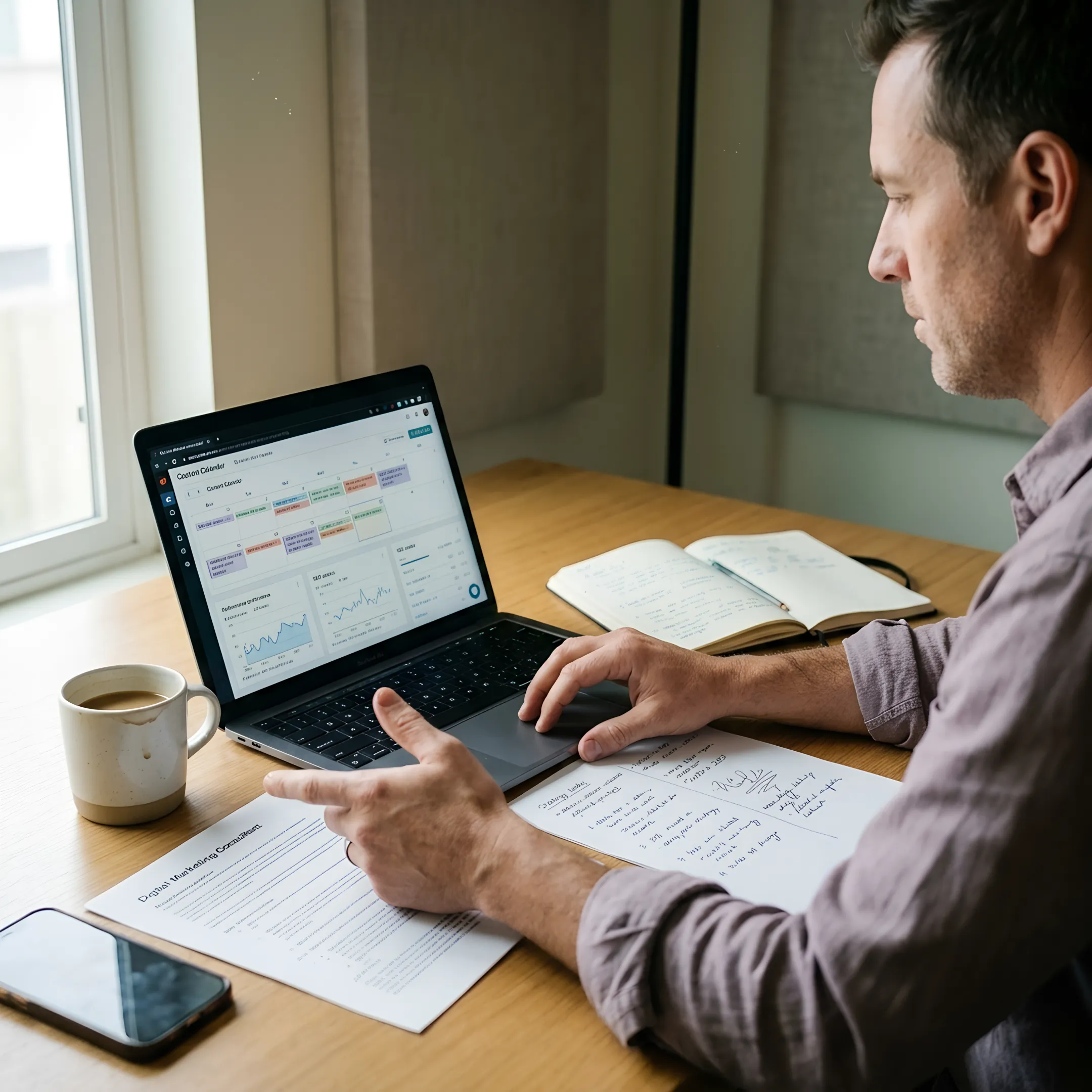 Marketing consultant discussing growth strategy