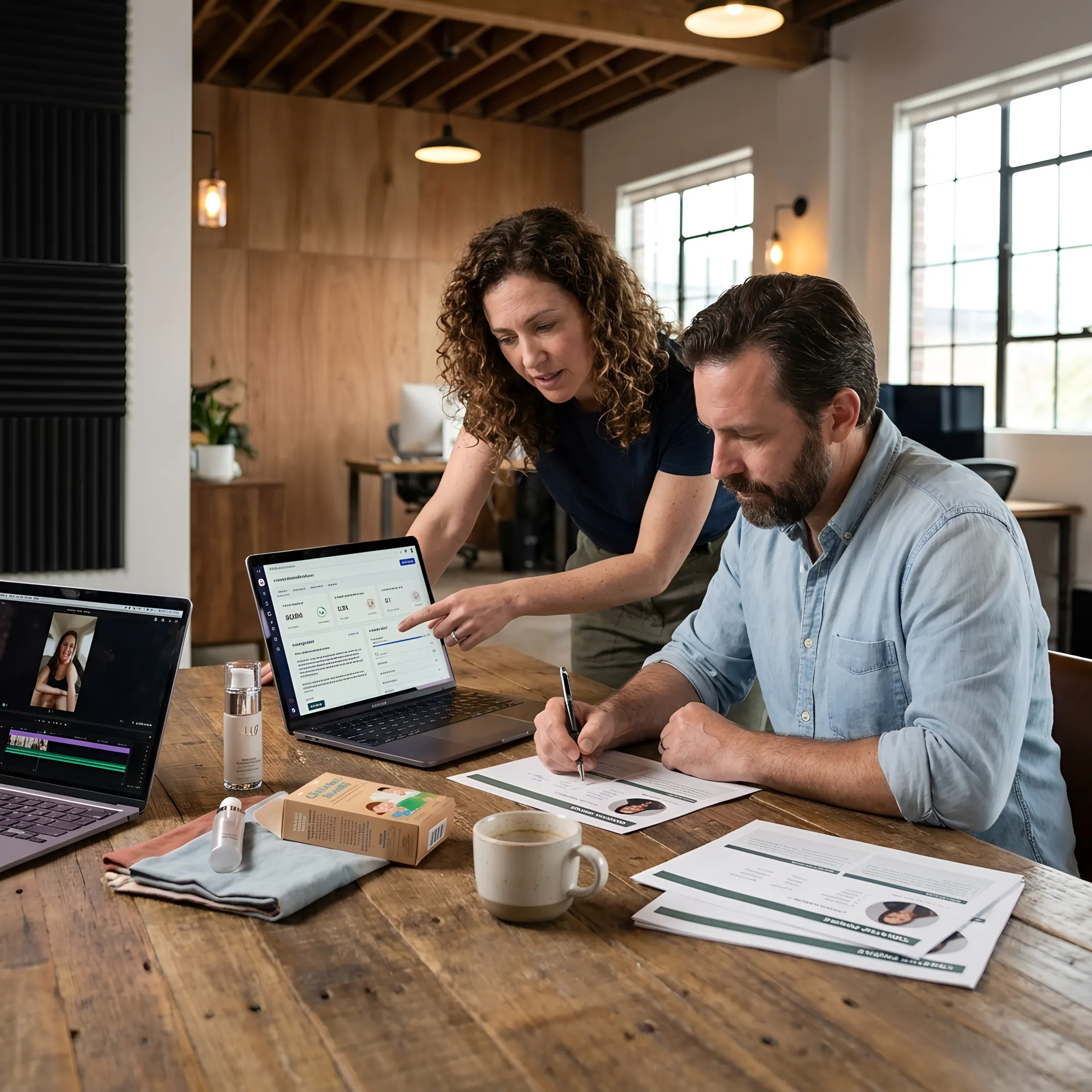 Brand team planning an influencer marketing campaign