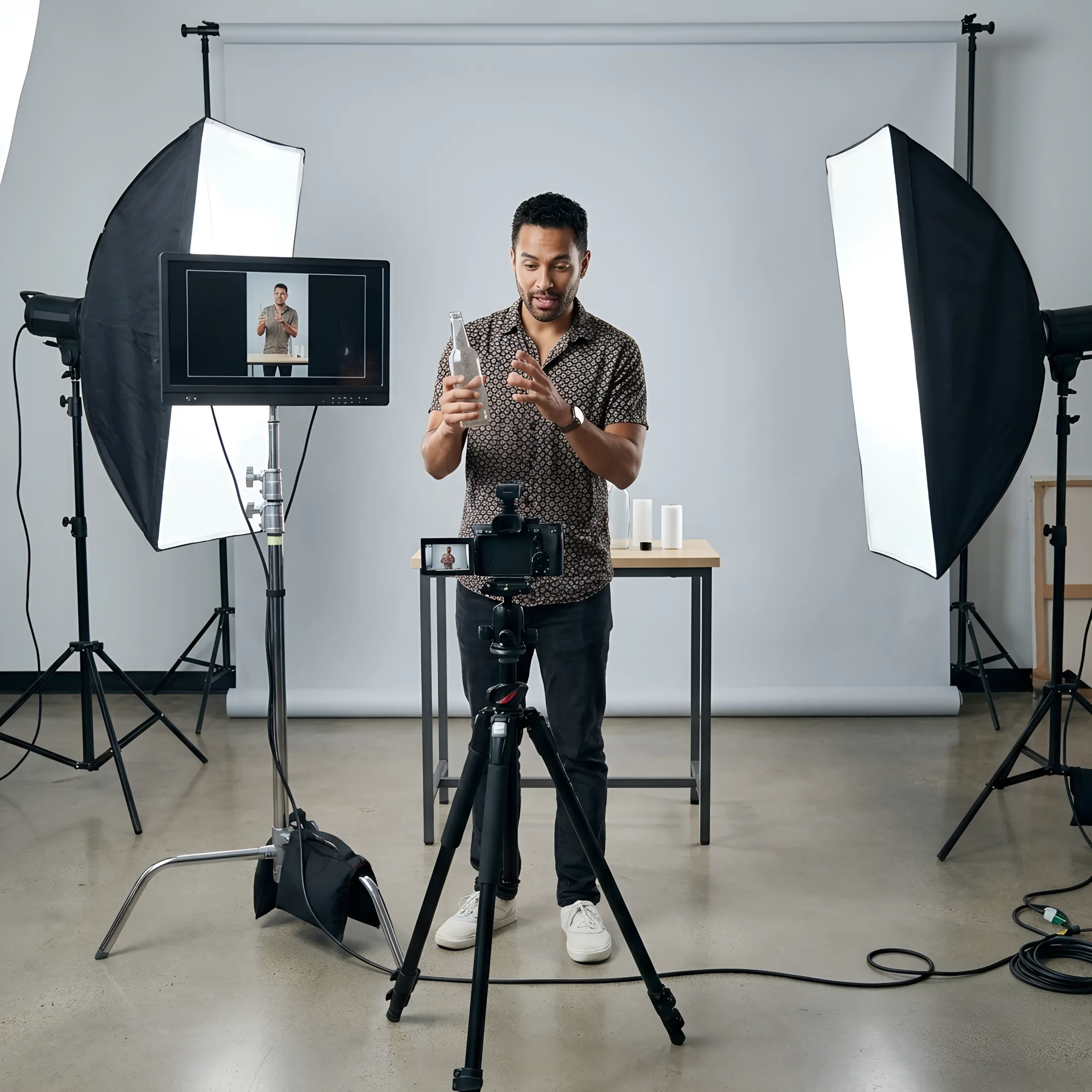 Creator filming branded user-generated content