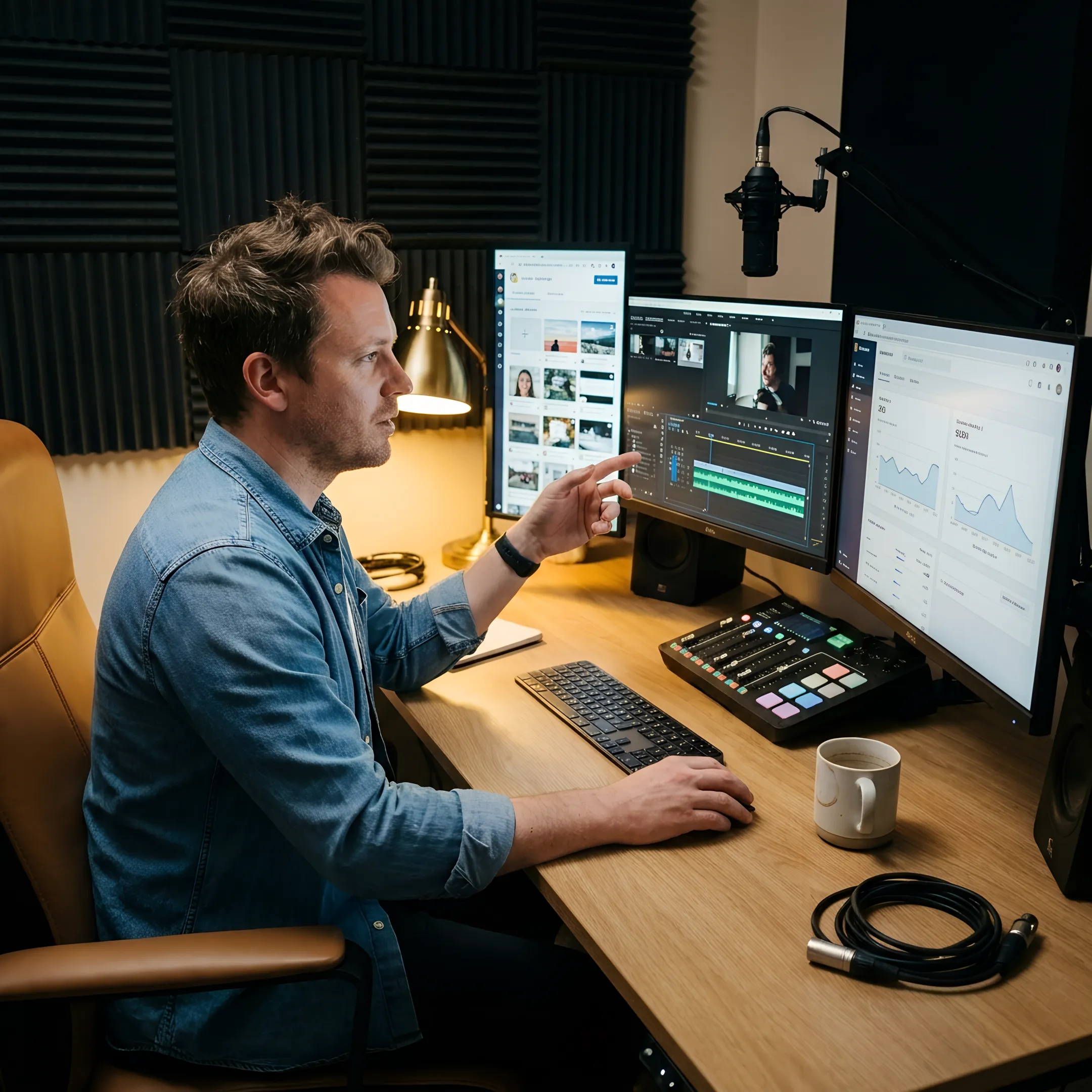 Producer planning podcast marketing content