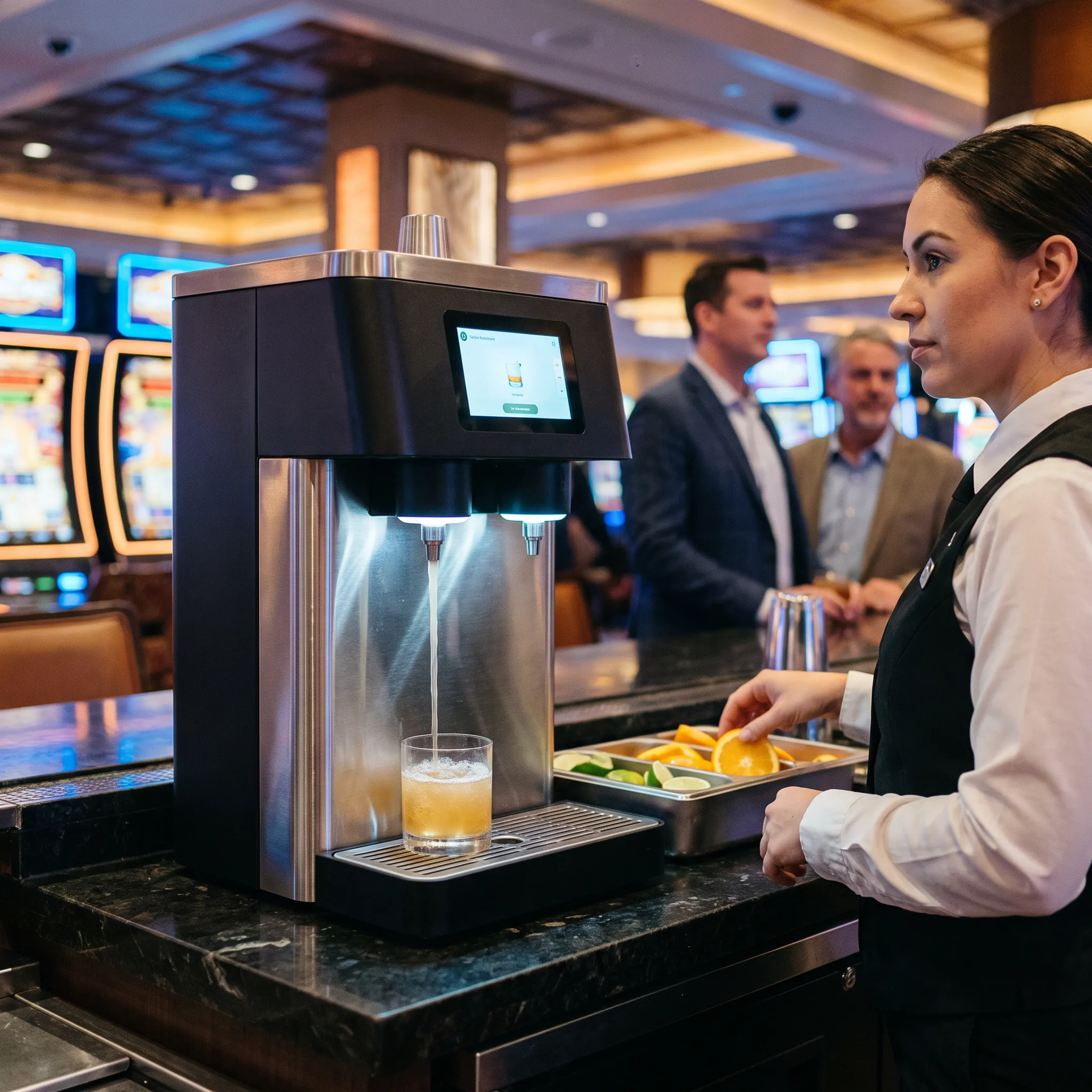 Casino automated cocktail dispensing