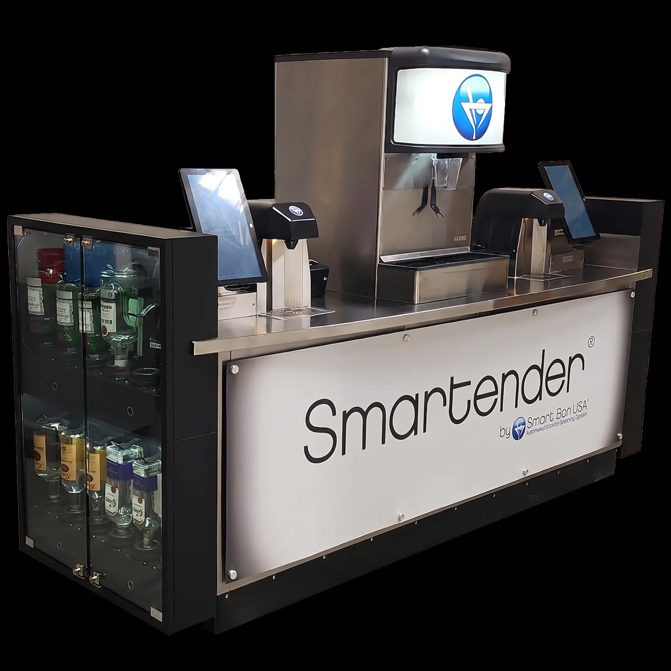 Robotic drink bartender dispensing cocktails at a modern hospitality venue