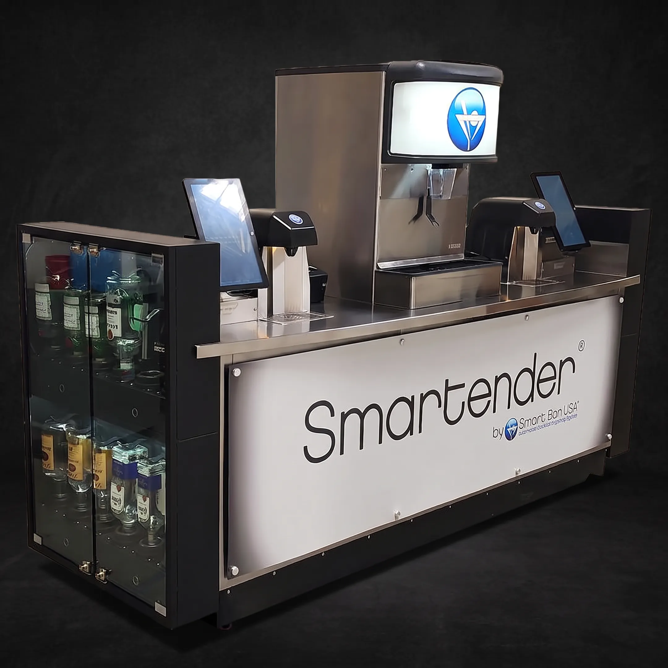 Automated cocktail dispenser in a modern Asian restaurant setting