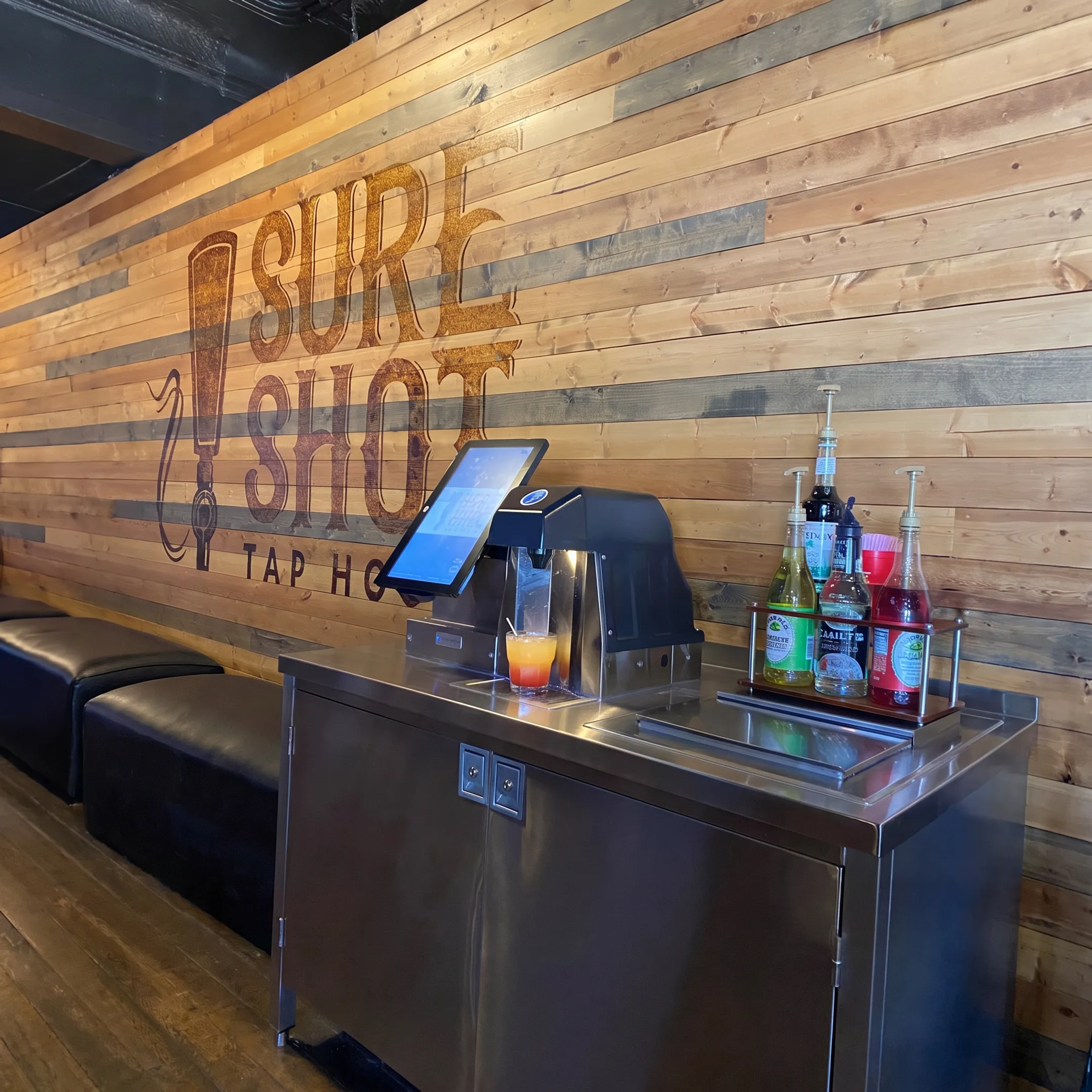 Smartender automated bar technology with touchscreen cocktail ordering