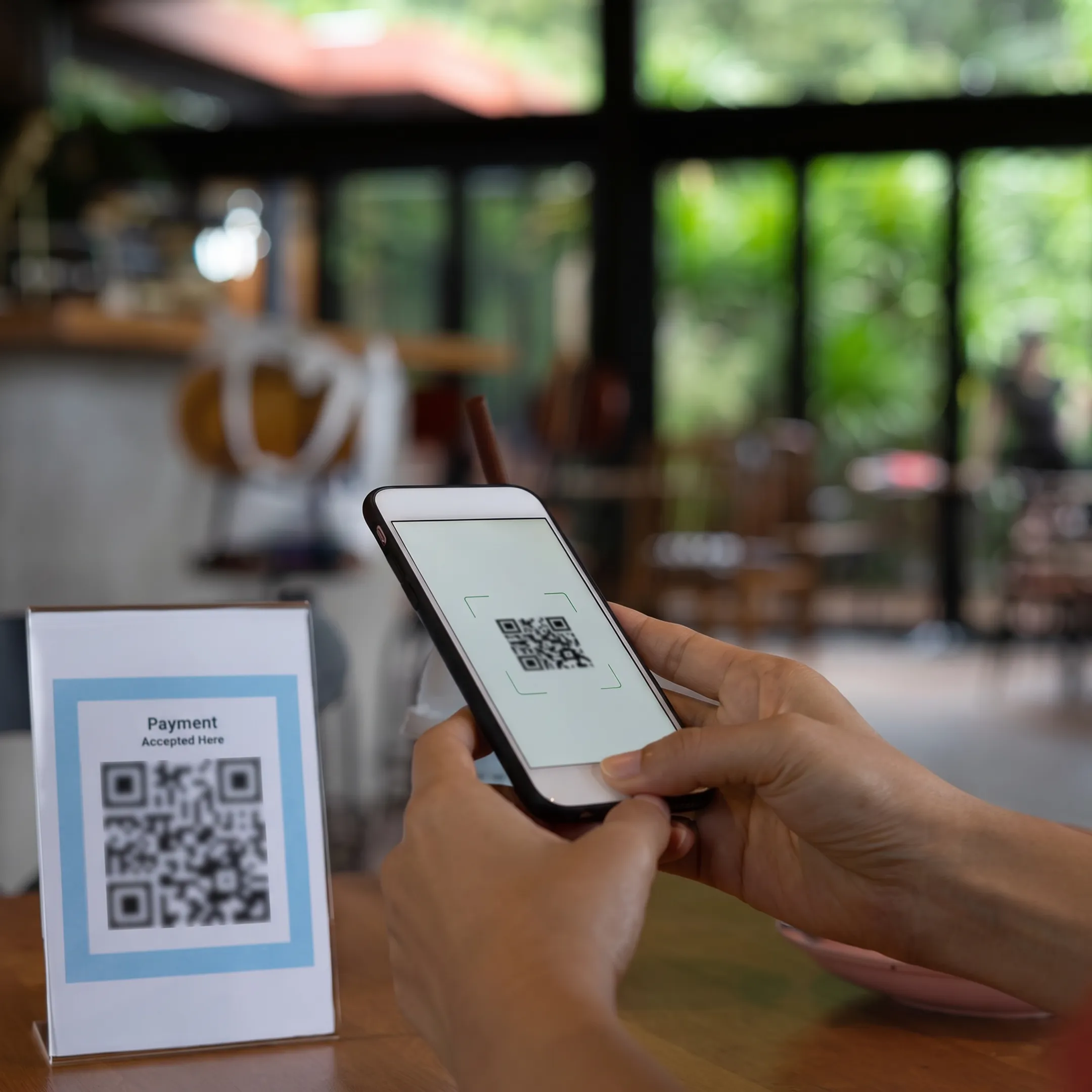 Digital QR menu ordering experience in a restaurant