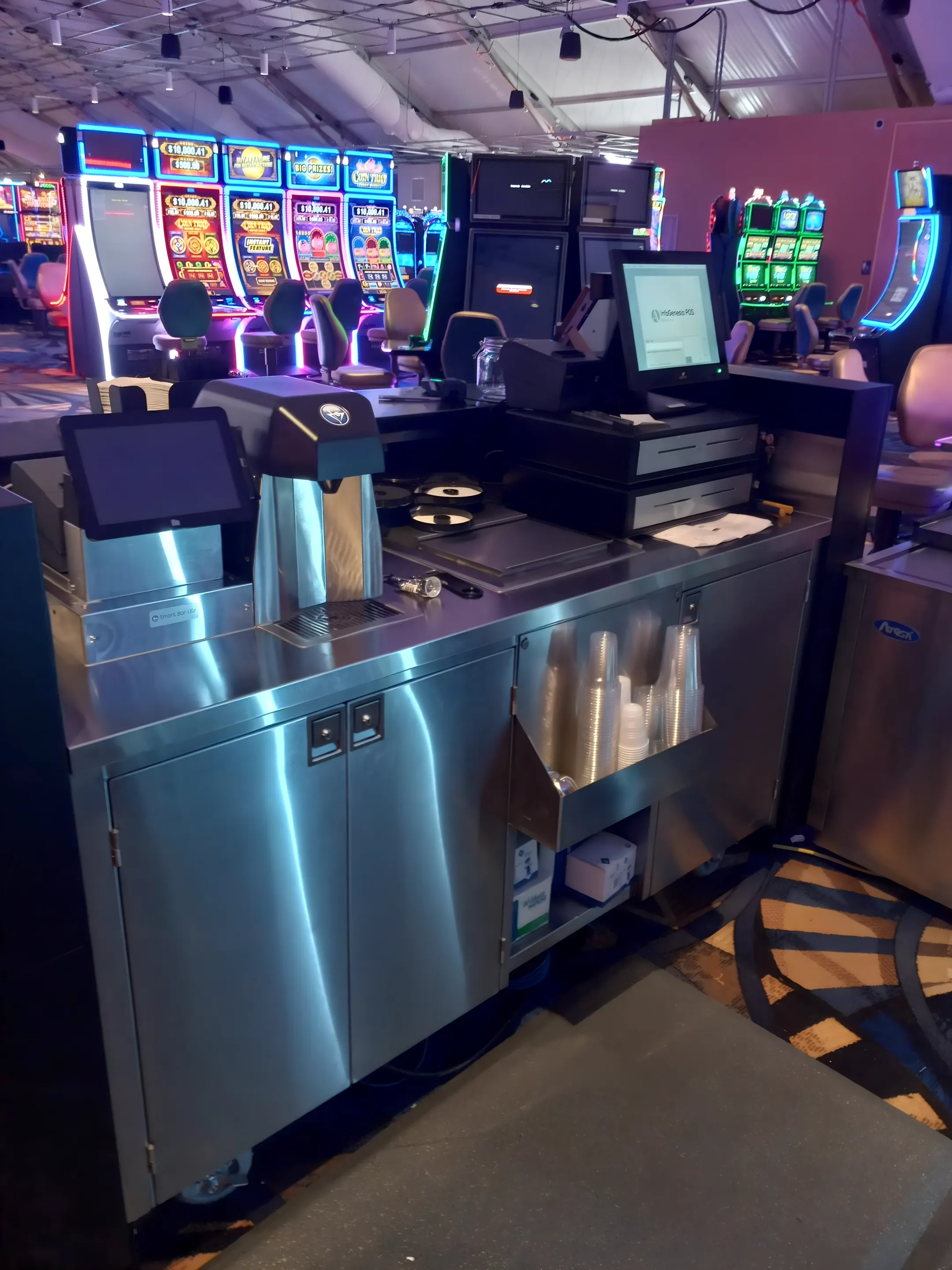 Entertainment center beverage service