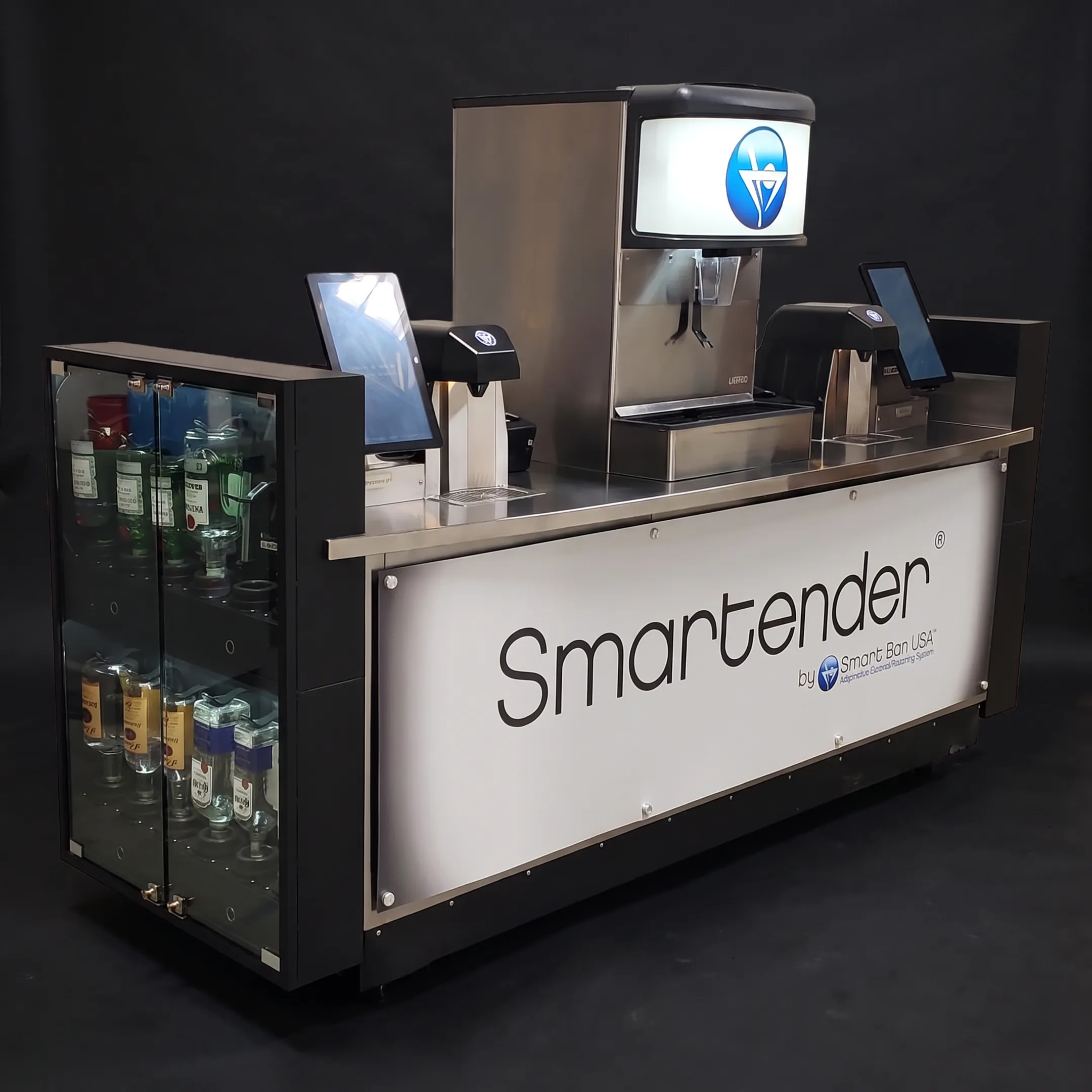 High-efficiency automated beverage dispenser unit installed in a hospitality venue