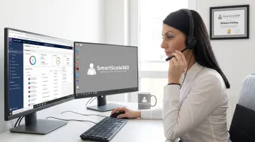 SmartScale360 dedicated offshore inside sales rep working remotely at desktop