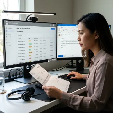 Remote receivables support specialist managing payment follow ups