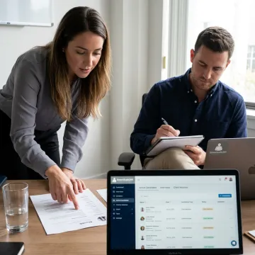 Remote staffing team reviewing business analyst candidates