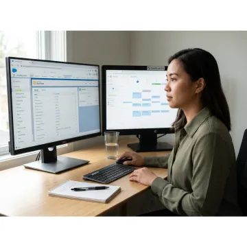 Remote executive assistant managing Salesforce tasks