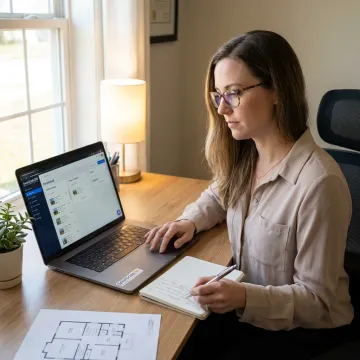 Real estate agent virtual assistant at work
