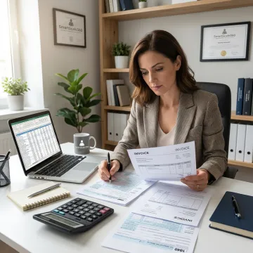 Remote accounting support professional organizing financial records
