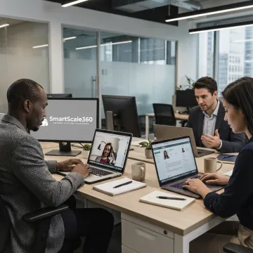 Recruitment team reviewing offshore staffing candidates